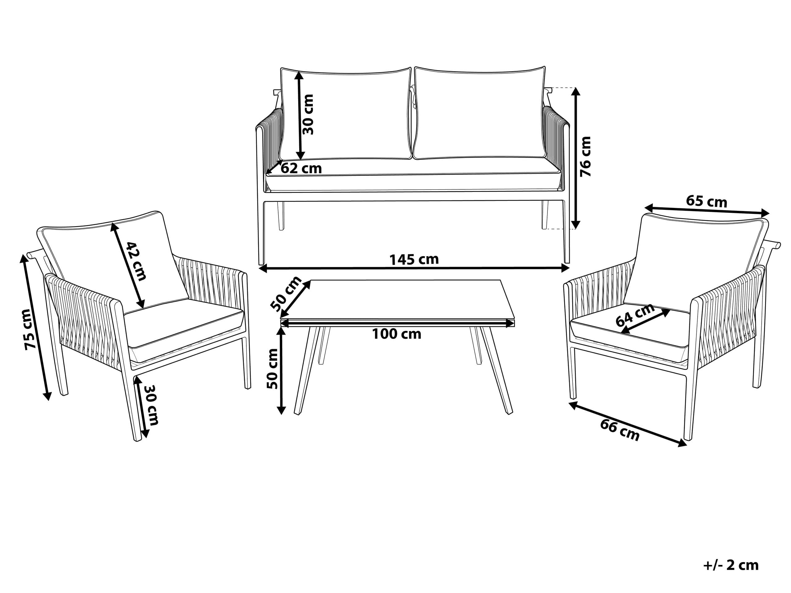 beliani-latina-lounge-set-4-personen-wei-grau image 3