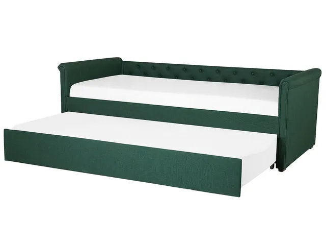 beliani-libourne-tagesbett-ausziehbar-gr-n-80x200-leinenoptik image 1
