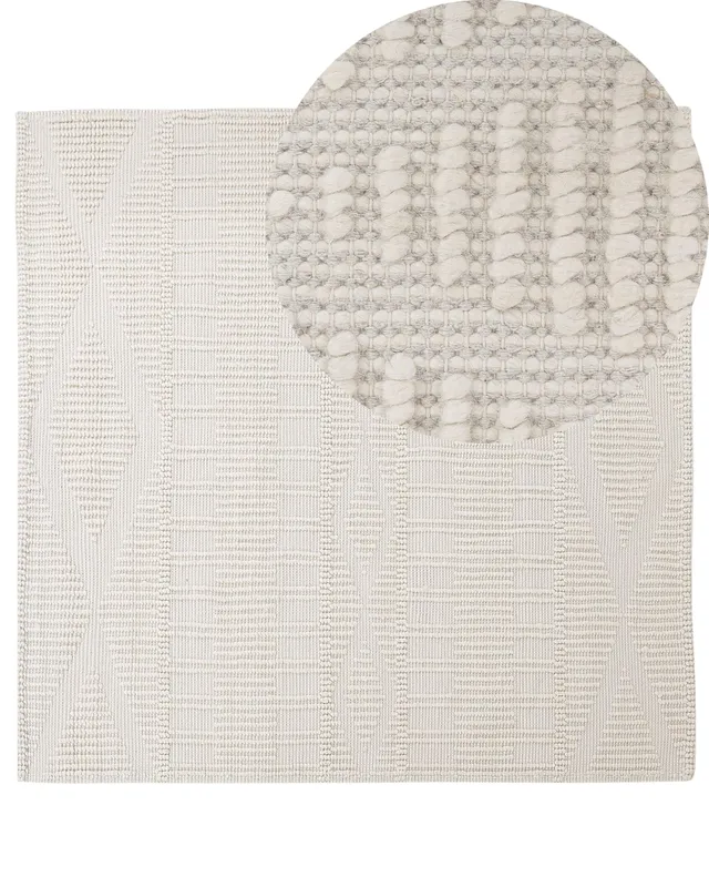 beliani-lapseki-teppich-wolle-beige-200x200-cm-boho image 1