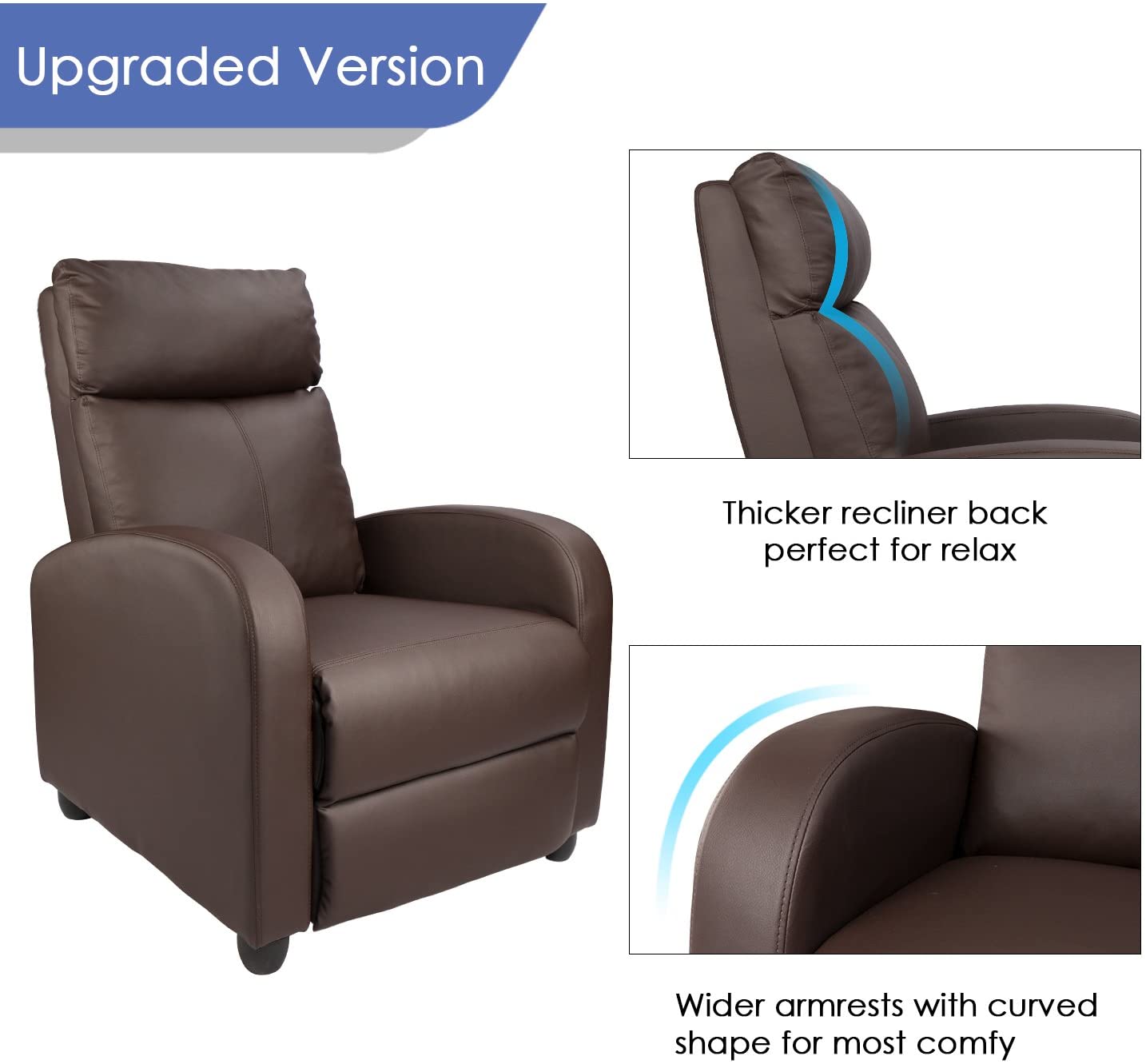 homall-recliner-relaxsessel-pu-leder-braun-verstellbar-180-grad image 4