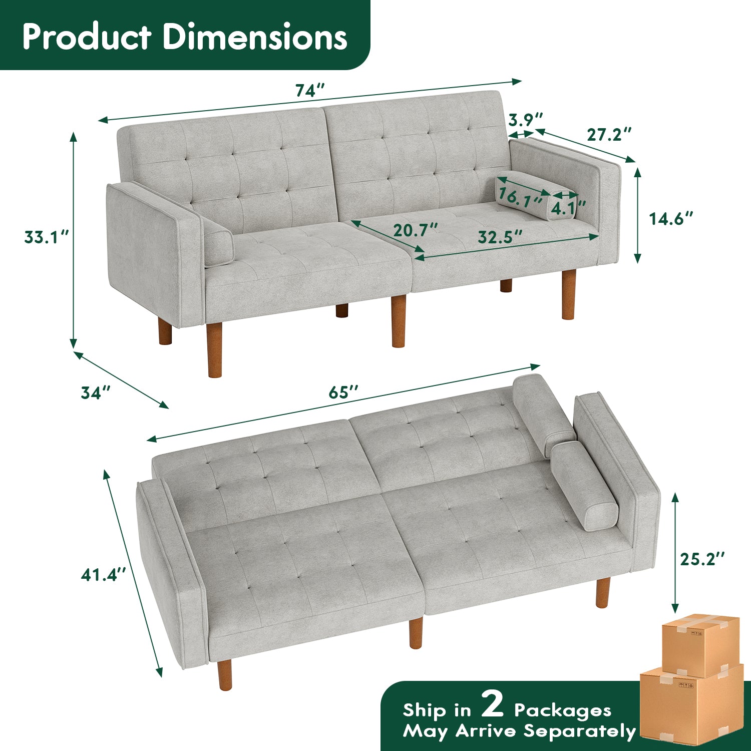 homall-recliner-chair-schlafsofa-grau-samt-188-cm image 5