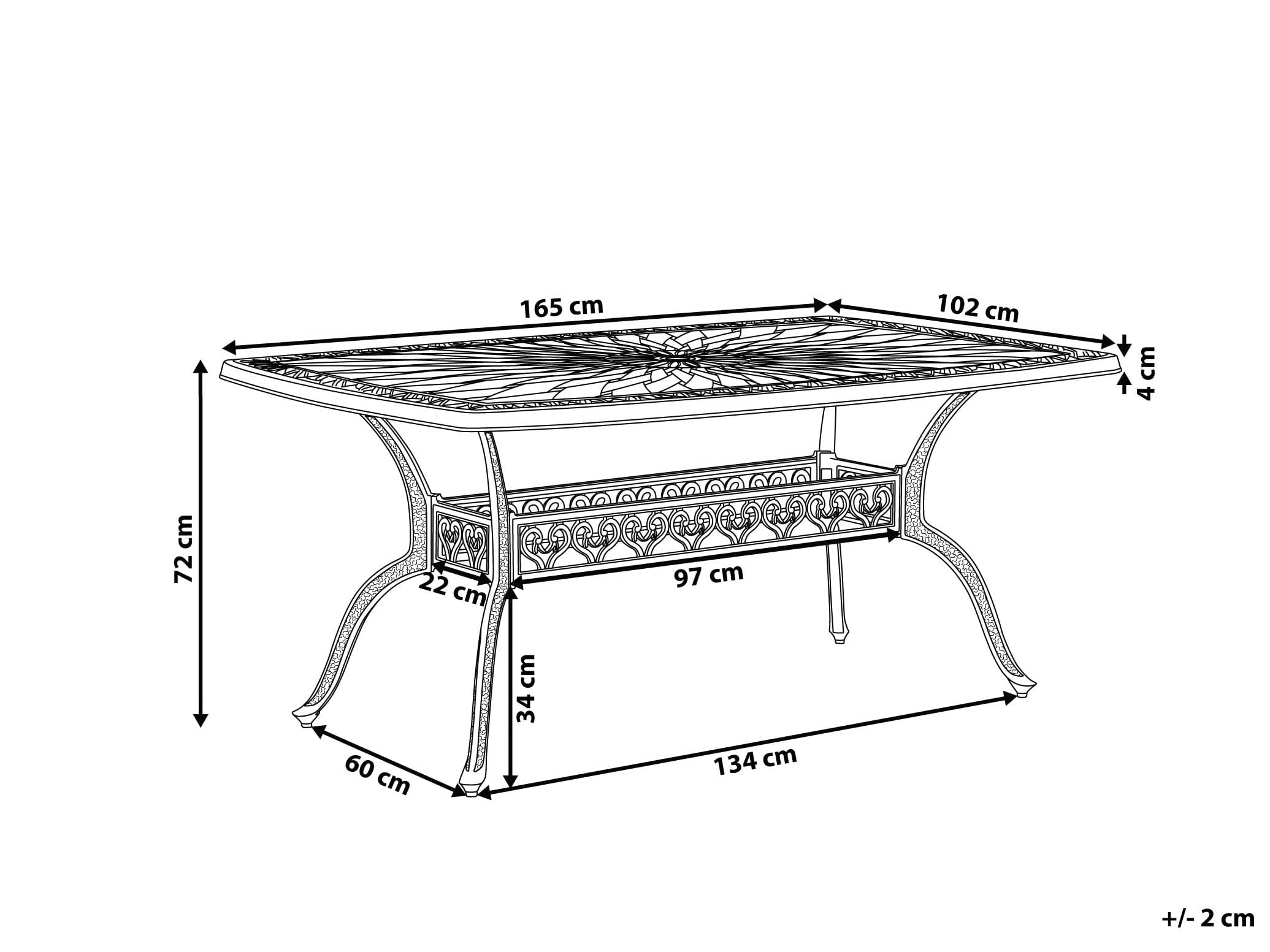 beliani-lizzano-gartentisch-165cm-dunkelbraun-alu image 3