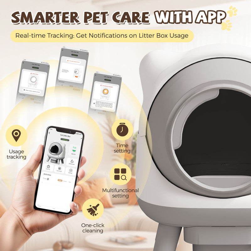 homall-shelf-katzenklo-selbstreinigend-grau-mit-app-sensor image 2