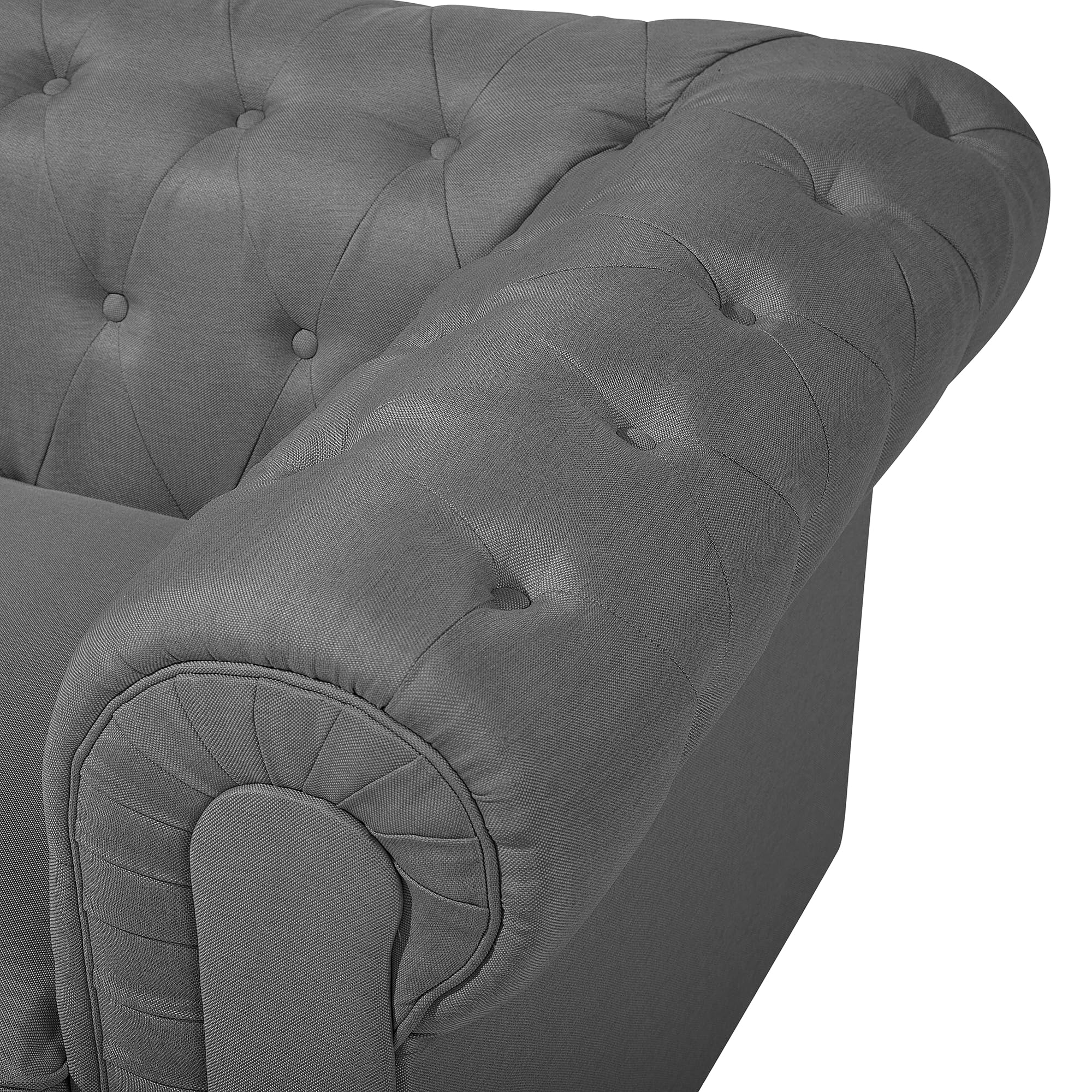 beliani-chesterfield-3er-sofa-hellgrau-stoff-222-cm image 7