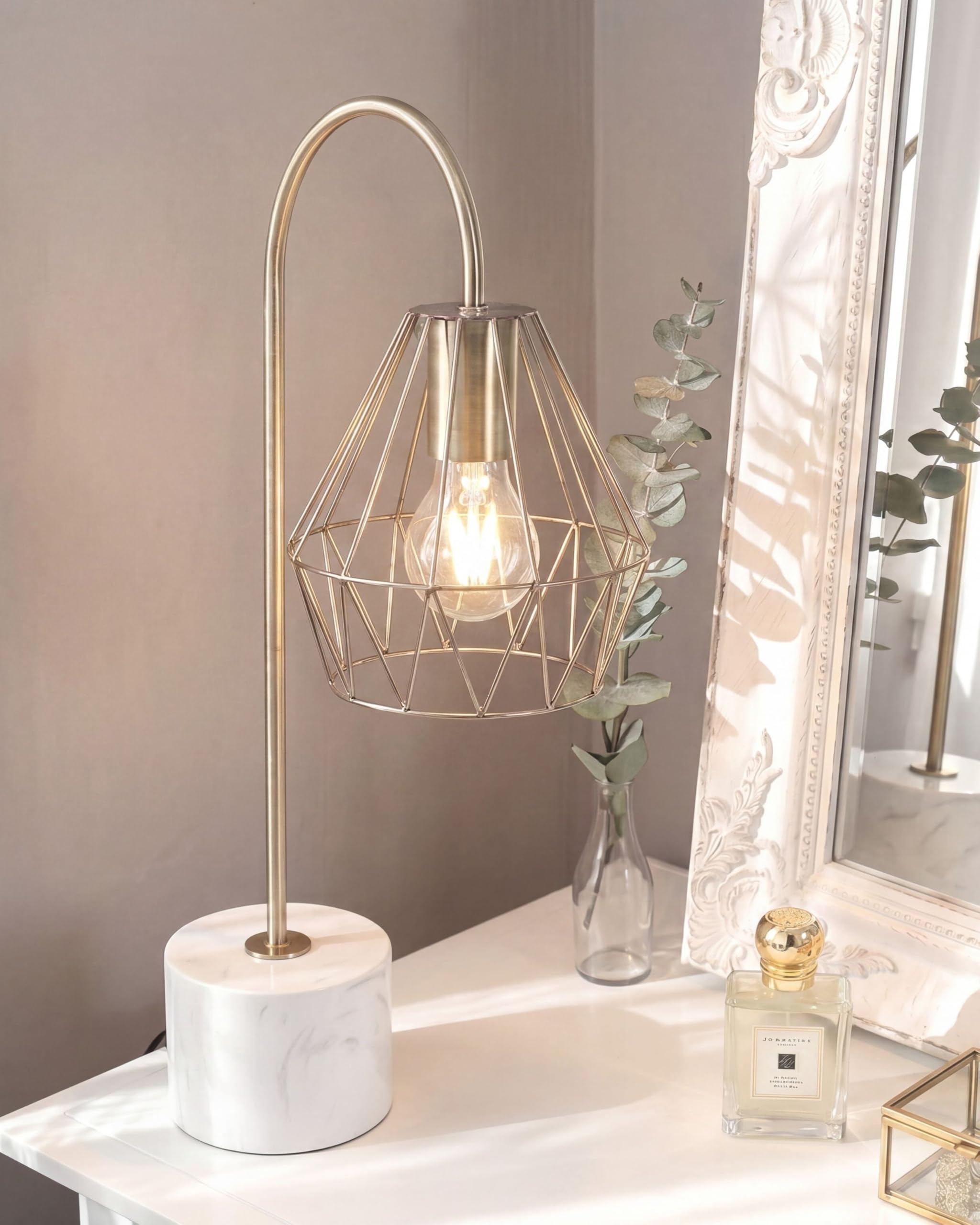 beliani-mooni-tischlampe-medium-gold-metall-marmor-e27 image 2