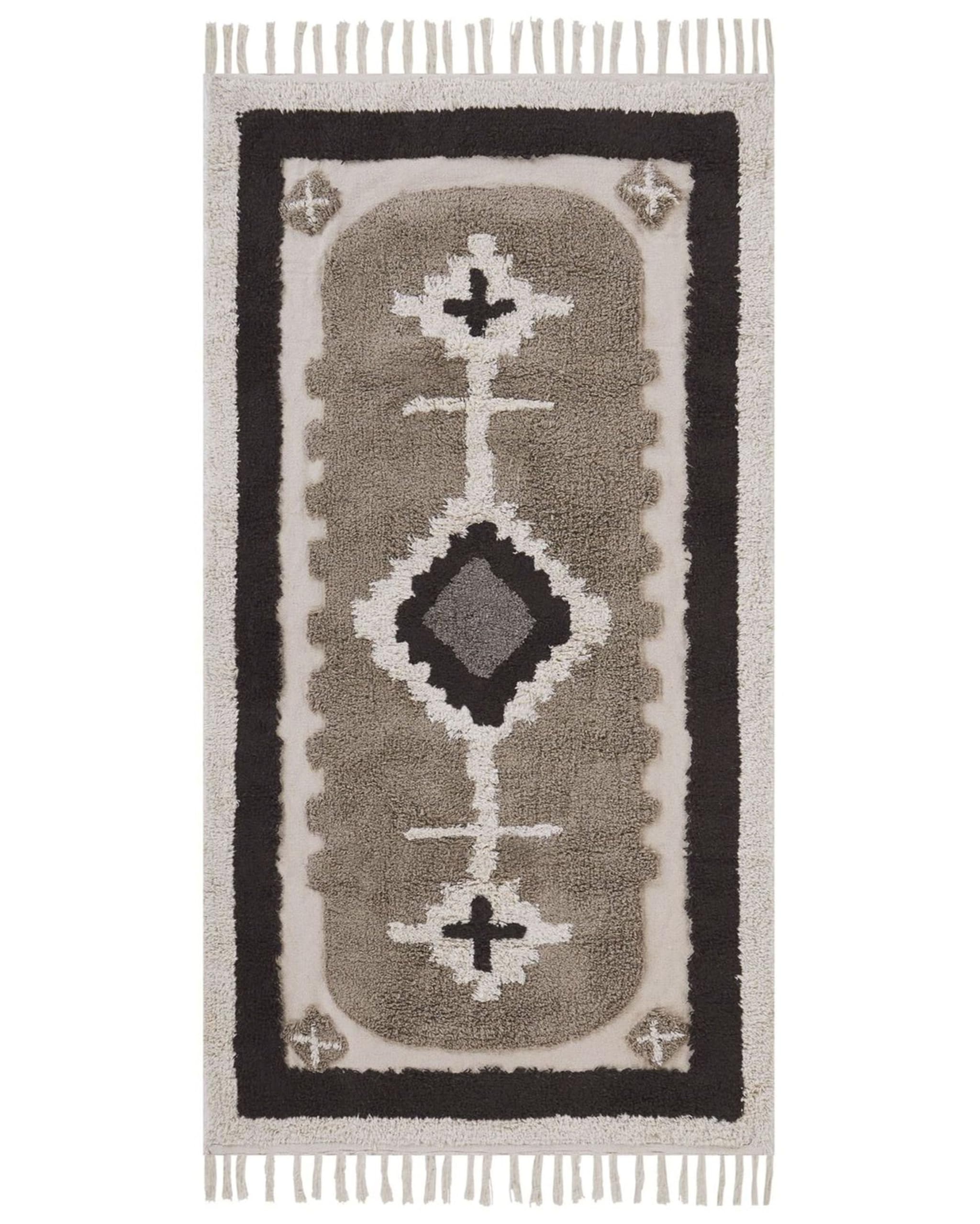 beliani-geyve-baumwollteppich-160x230-beige-braun-fransen image 8