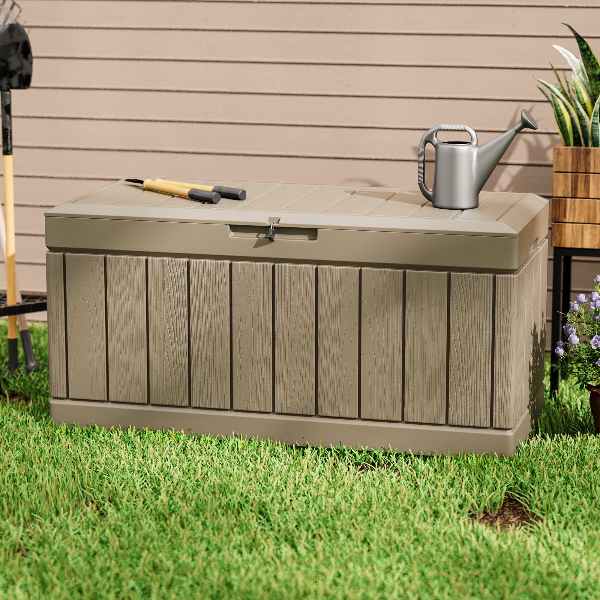 homall-patio-furniture-deck-box-gartenbox-310l-braun image 1