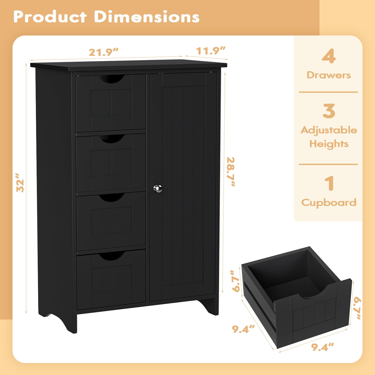 homall-shelf-badezimmerschrank-mit-4-schubladen-badschrank-wei-wasserfest image 7