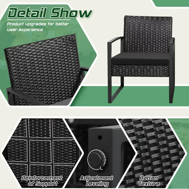 homall-patio-furniture-bistro-set-rattan-schwarz-3-teilig image 5