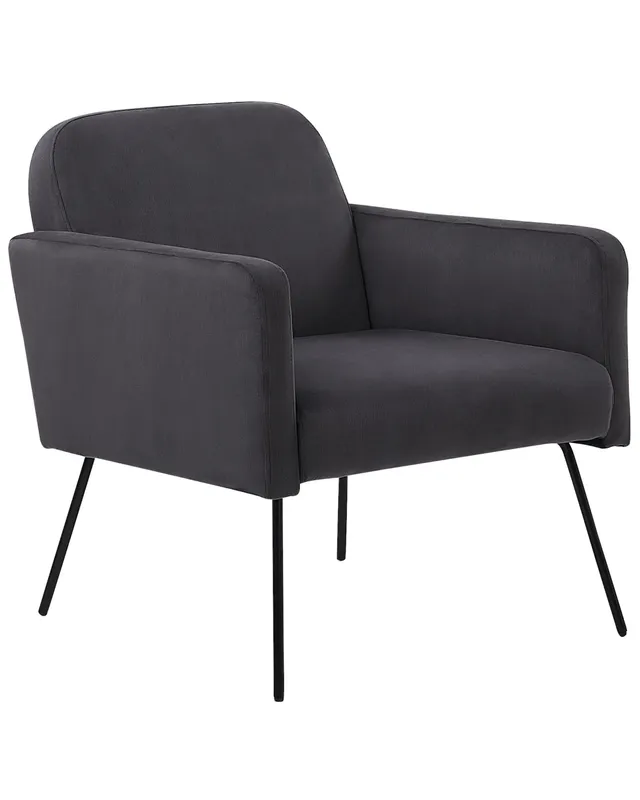 beliani-narken-sessel-samt-grau-metallgestell image 1