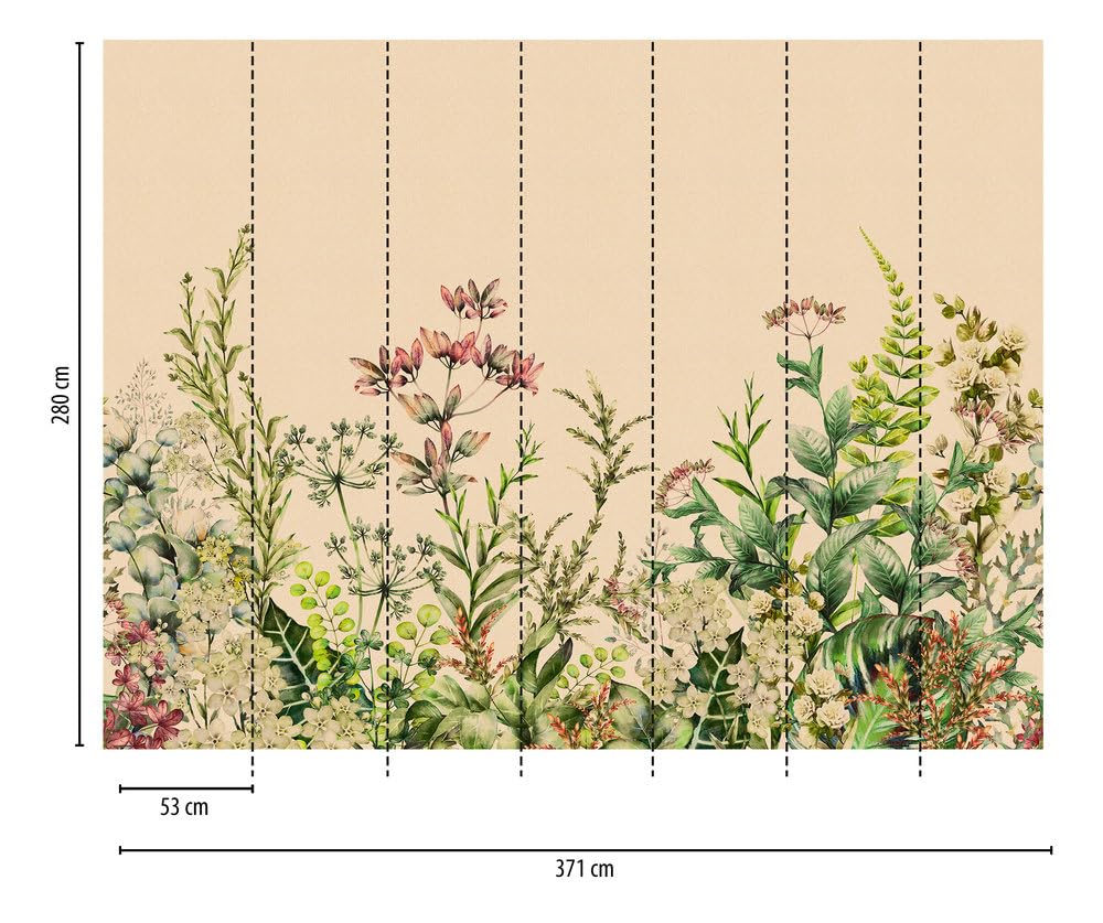 a-s-cr-ation-fototapete-blumenwiese-beige-gr-n-3-71x2-80-m-xxl image 2