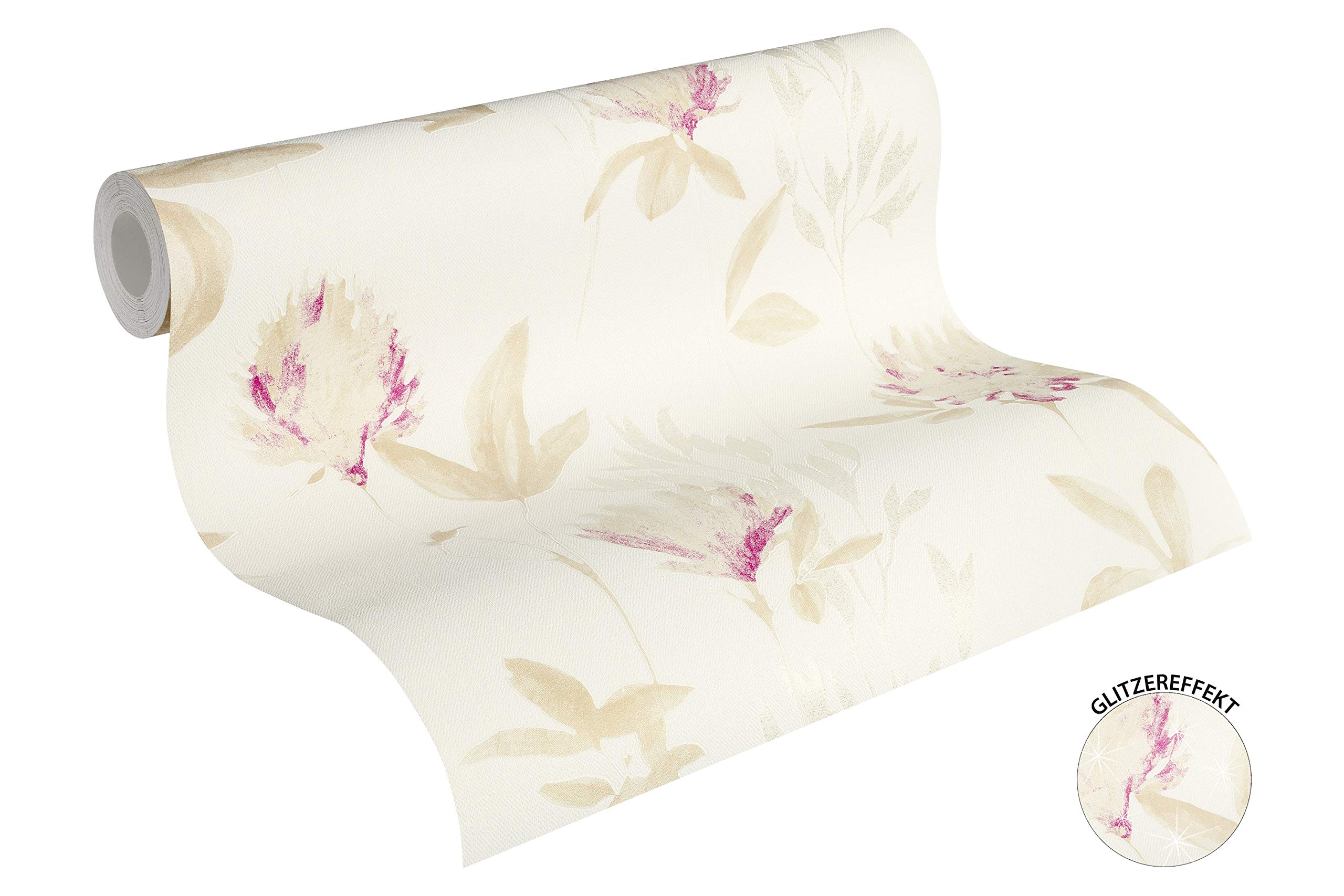 a-s-cr-ation-designdschungel-tapete-blumen-beige-lila-glitter image 2