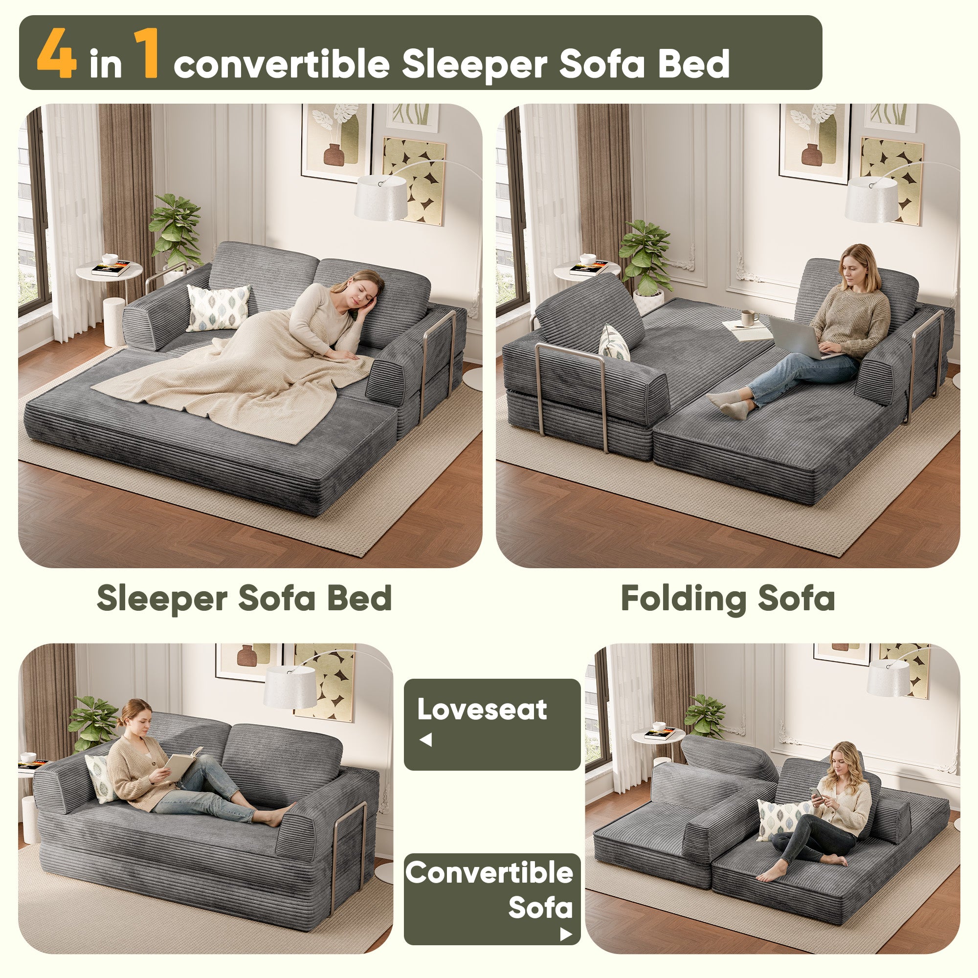 homall-sofa-4-in-1-cord-schlafsofa-gr-n-klappbar-schaum image 8