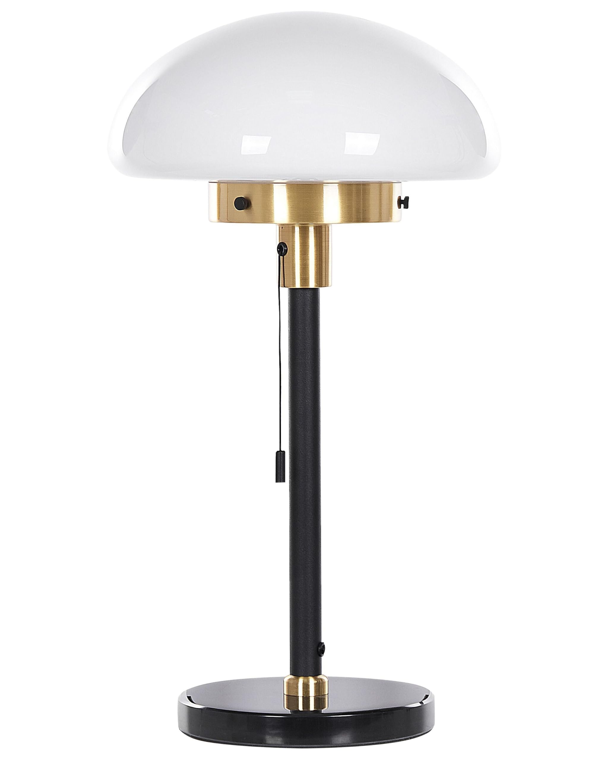 beliani-minija-tischlampe-schwarz-gold-glas-rund image 1