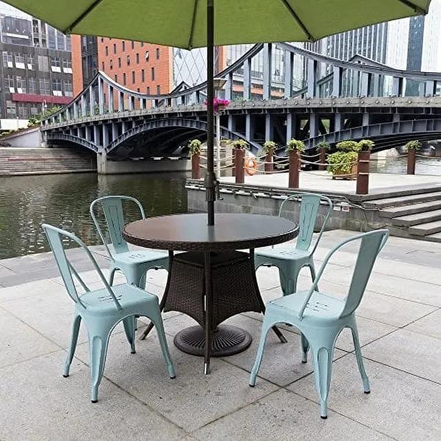 homall-metal-chair-barstool-metallstuhl-dream-blue-4er-set-stapelbar image 1