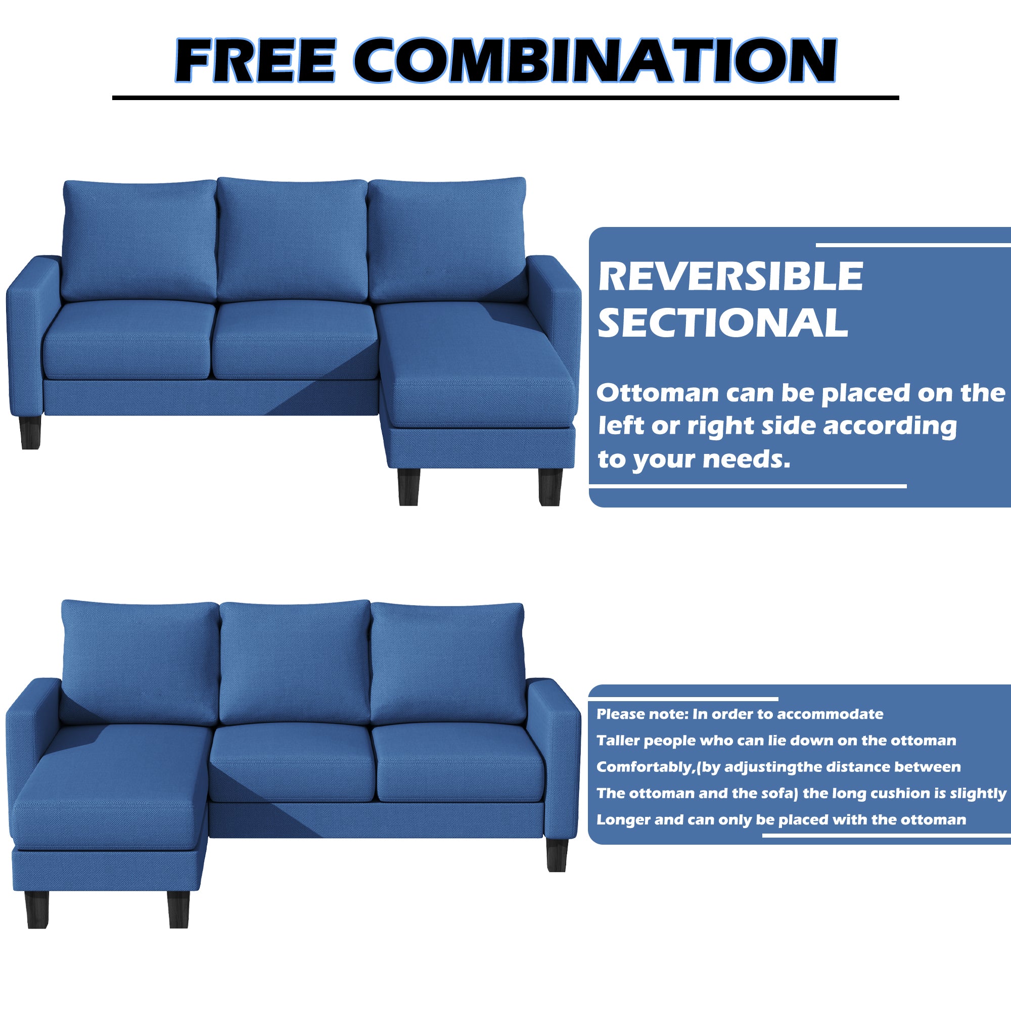 homall-sofa-ecksofa-stoff-grau-3-sitzer-mit-chaiselongue image 7