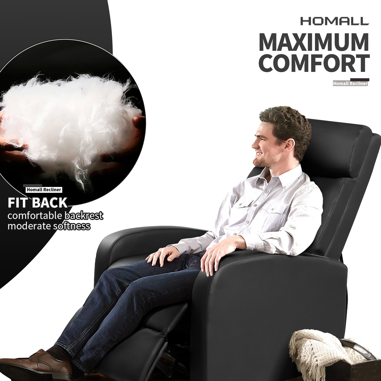 homall-recliner-chair-tv-sessel-kunstleder-schwarz-180-grad image 4