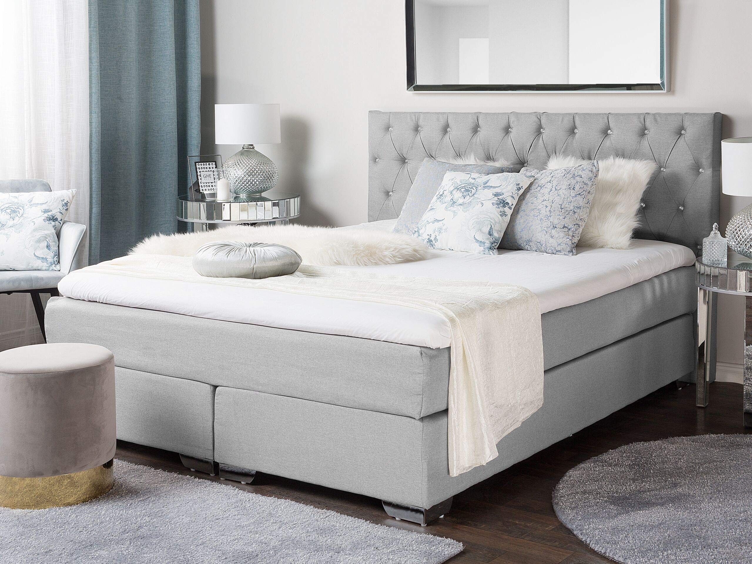 beliani-duchess-boxspringbett-180x200-hellgrau image 2