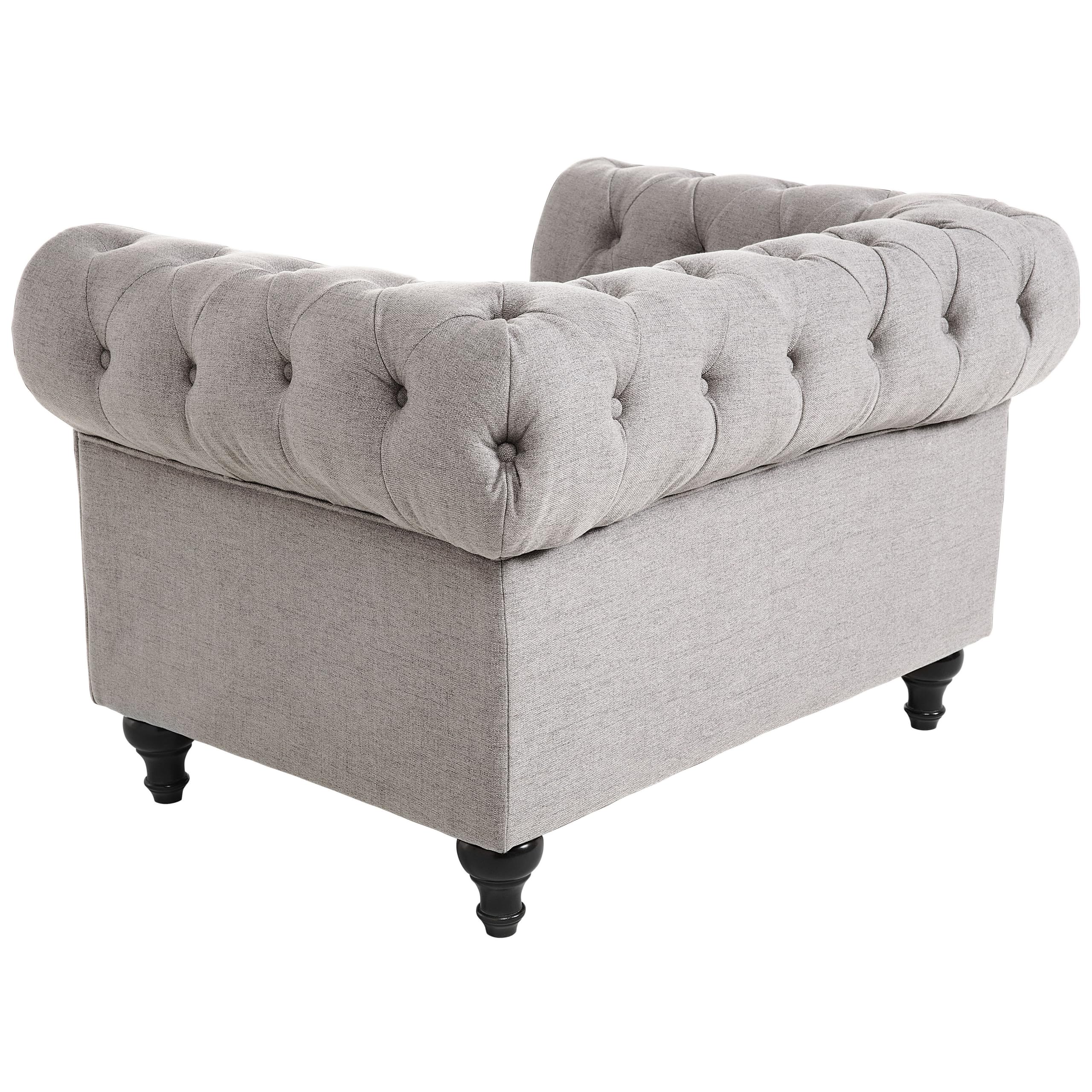 beliani-chesterfield-sessel-stoff-hellgrau-englischer-stil image 5