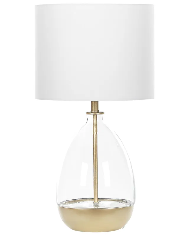 beliani-okari-tischlampe-glas-wei-gold-63-cm-vase-optik image 1