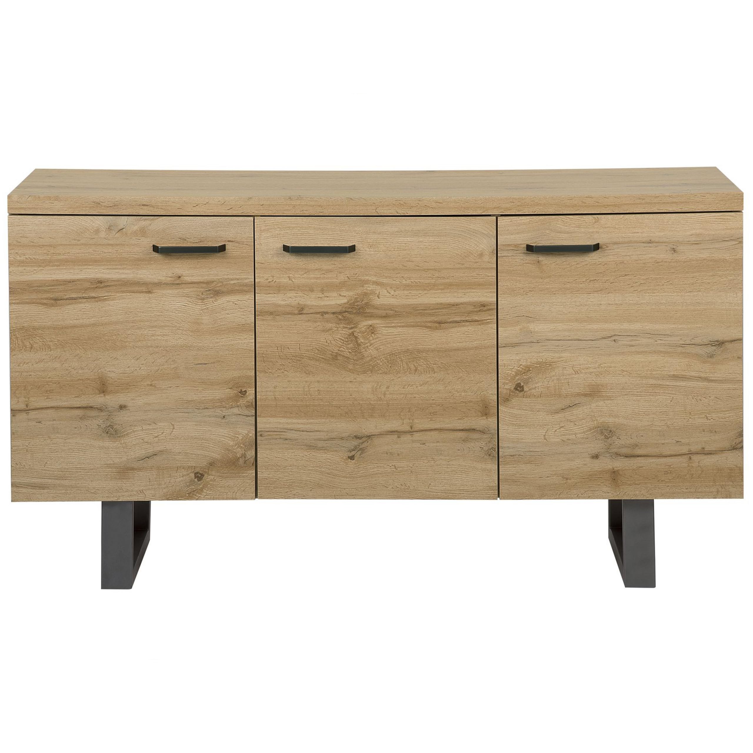 beliani-timber-sideboard-140-cm-hell-kommode-3-t-ren image 4