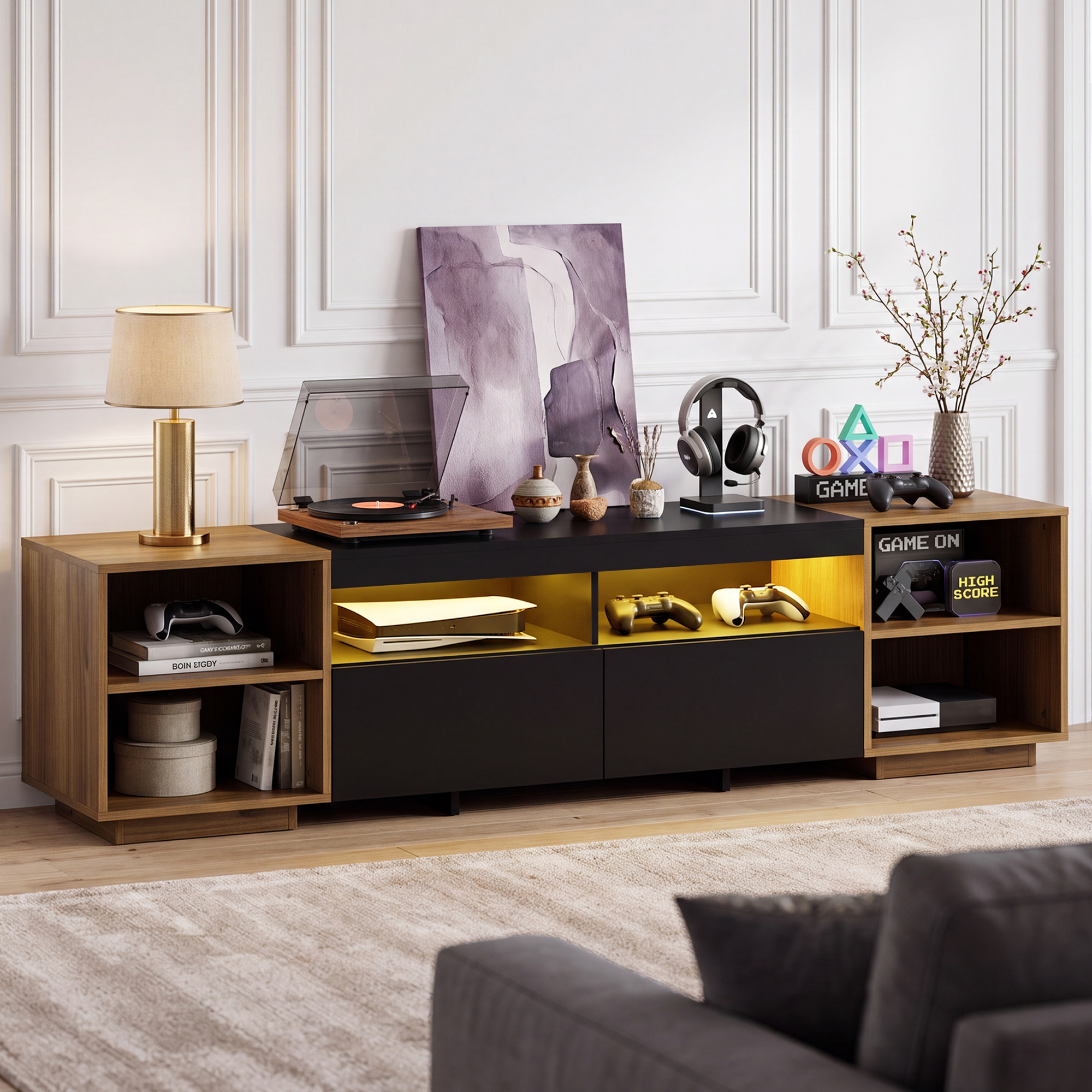 homall-tv-stand-lowboard-178-cm-f-r-75-zoll-mit-led-schwarz image 6