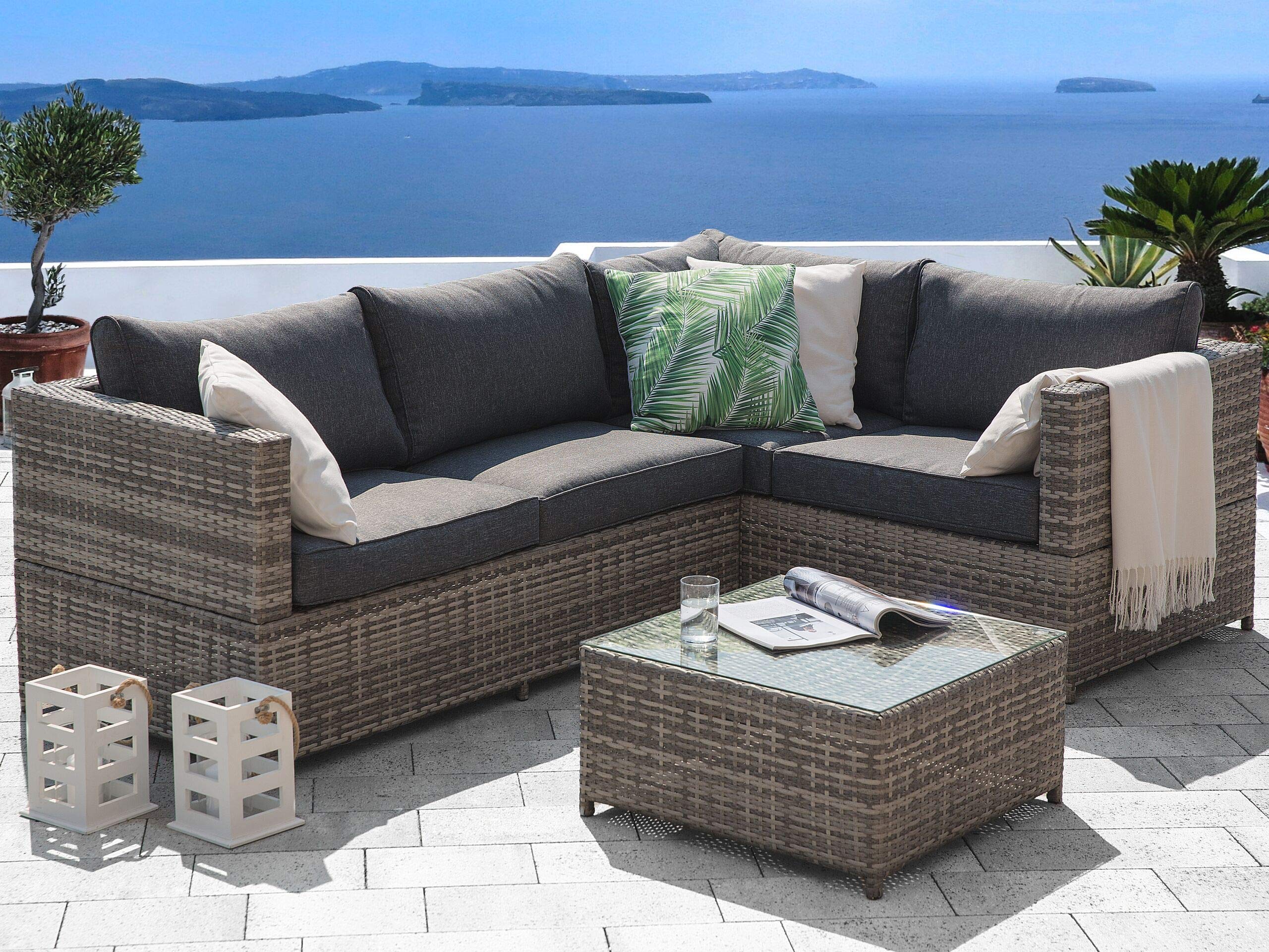 beliani-avola-lounge-set-rattan-grau-4-sitzer-ecksofa image 2