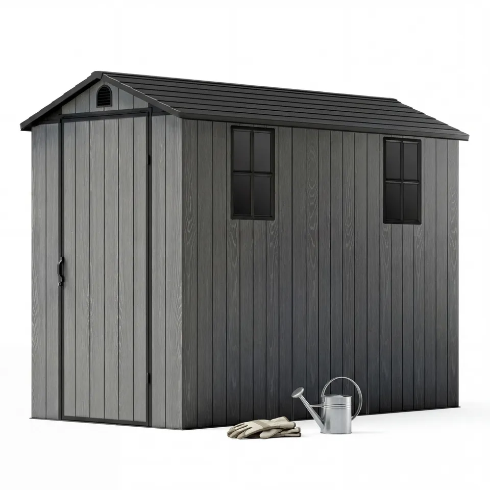 homall-metal-shed-ger-tehaus-kunststoff-grau-4x8-wetterfest image 1
