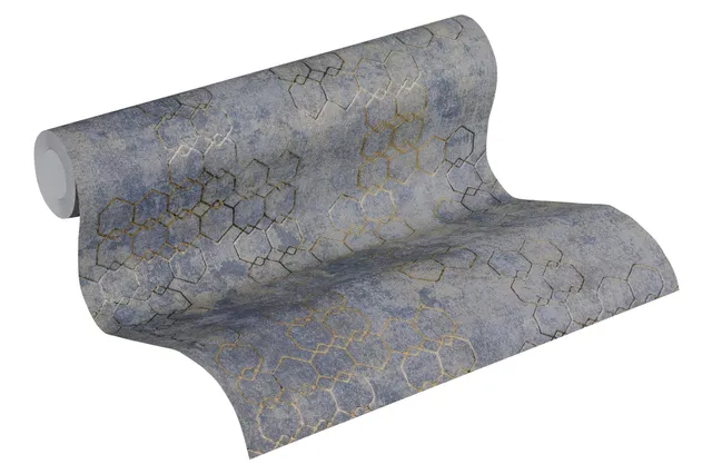 a-s-cr-ation-new-walls-374245-vliestapete-blau-metallic-grau image 1