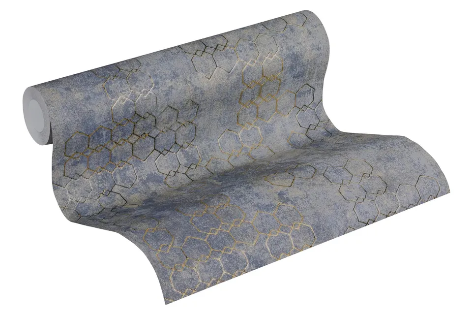 a-s-cr-ation-new-walls-374245-vliestapete-blau-metallic-grau image 1