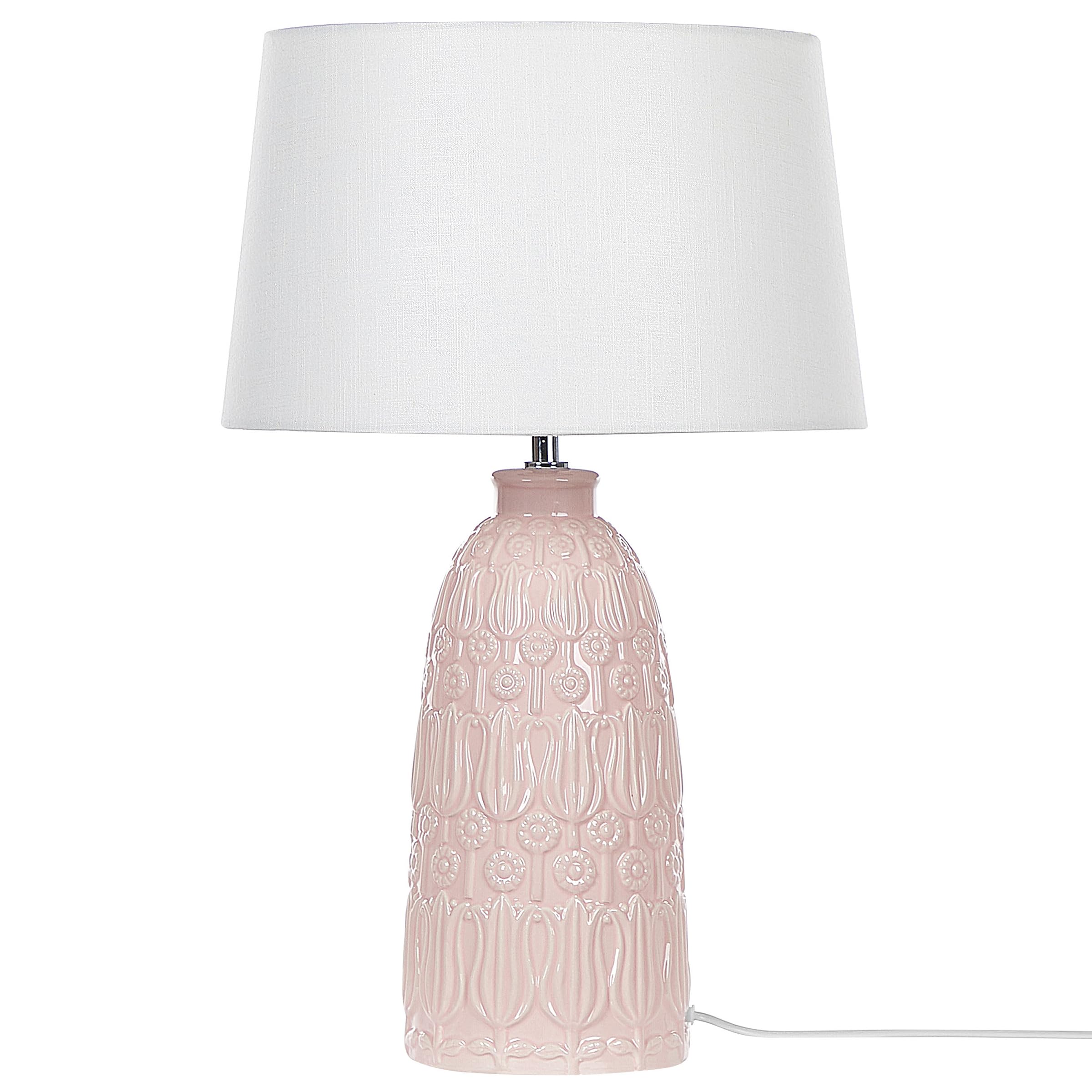 beliani-zarima-tischlampe-keramik-rosa-blumenmotiv-56-cm image 4