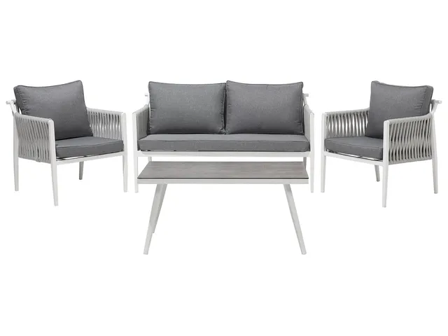 beliani-latina-lounge-set-4-personen-wei-grau image 1