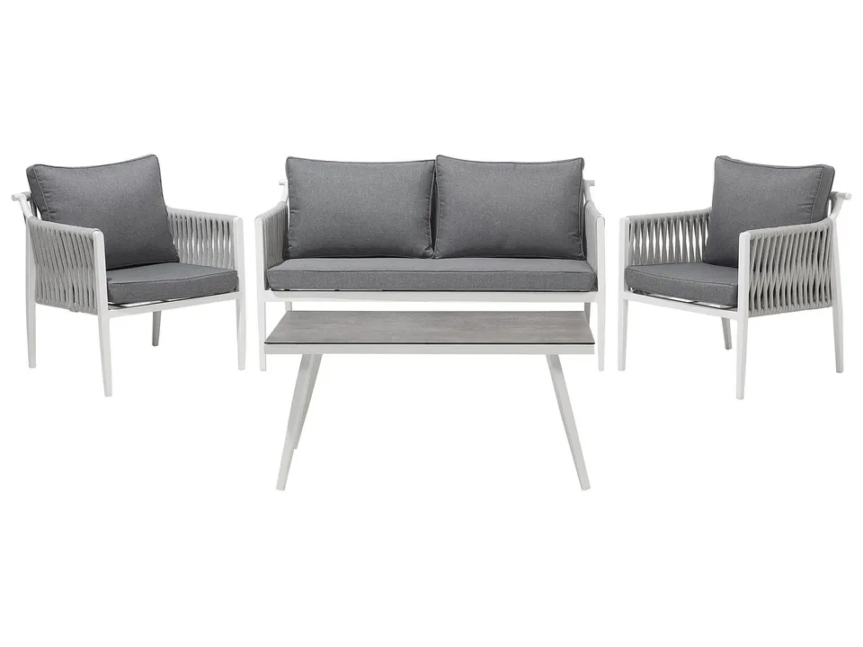 beliani-latina-lounge-set-4-personen-wei-grau image 1