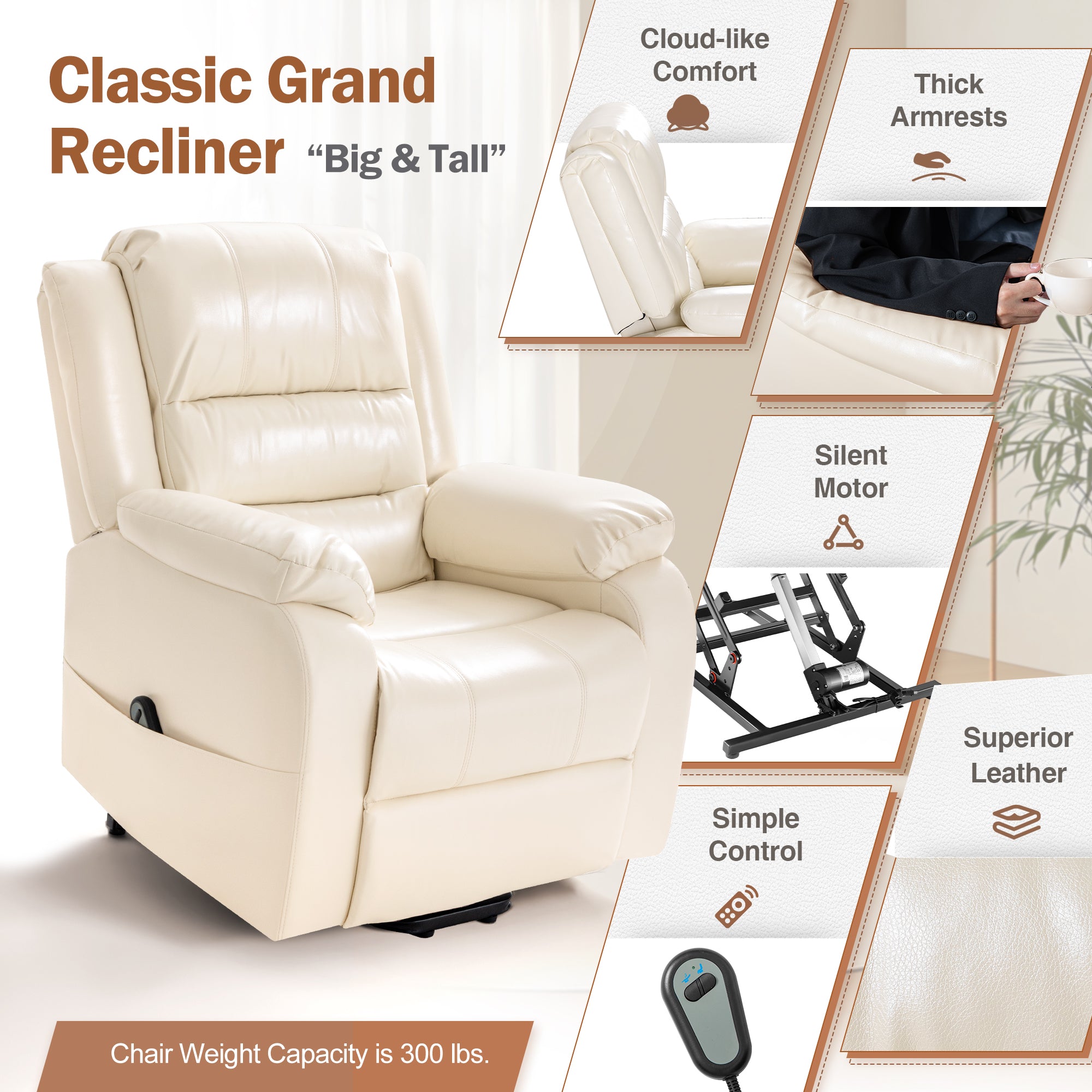homall-recliner-chair-fernsehsessel-elektrisch-wei-aufstehsessel image 5
