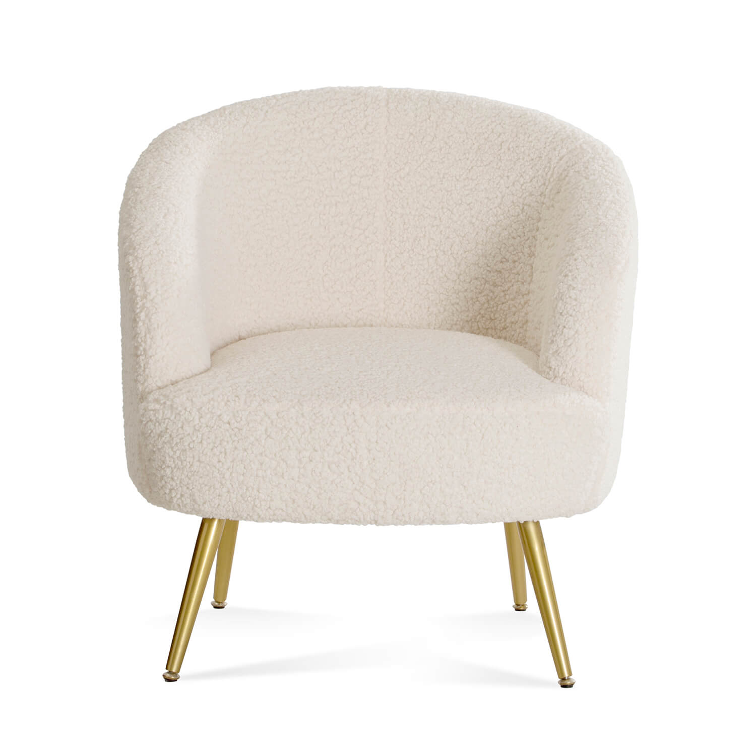 homall-accent-chair-sessel-creme-boucle-goldbeine image 2