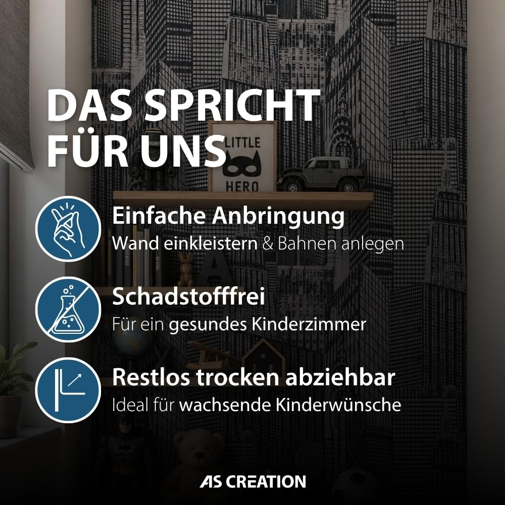 a-s-cr-ation-day-night-vliestapete-schwarz-silber-leuchtend image 2
