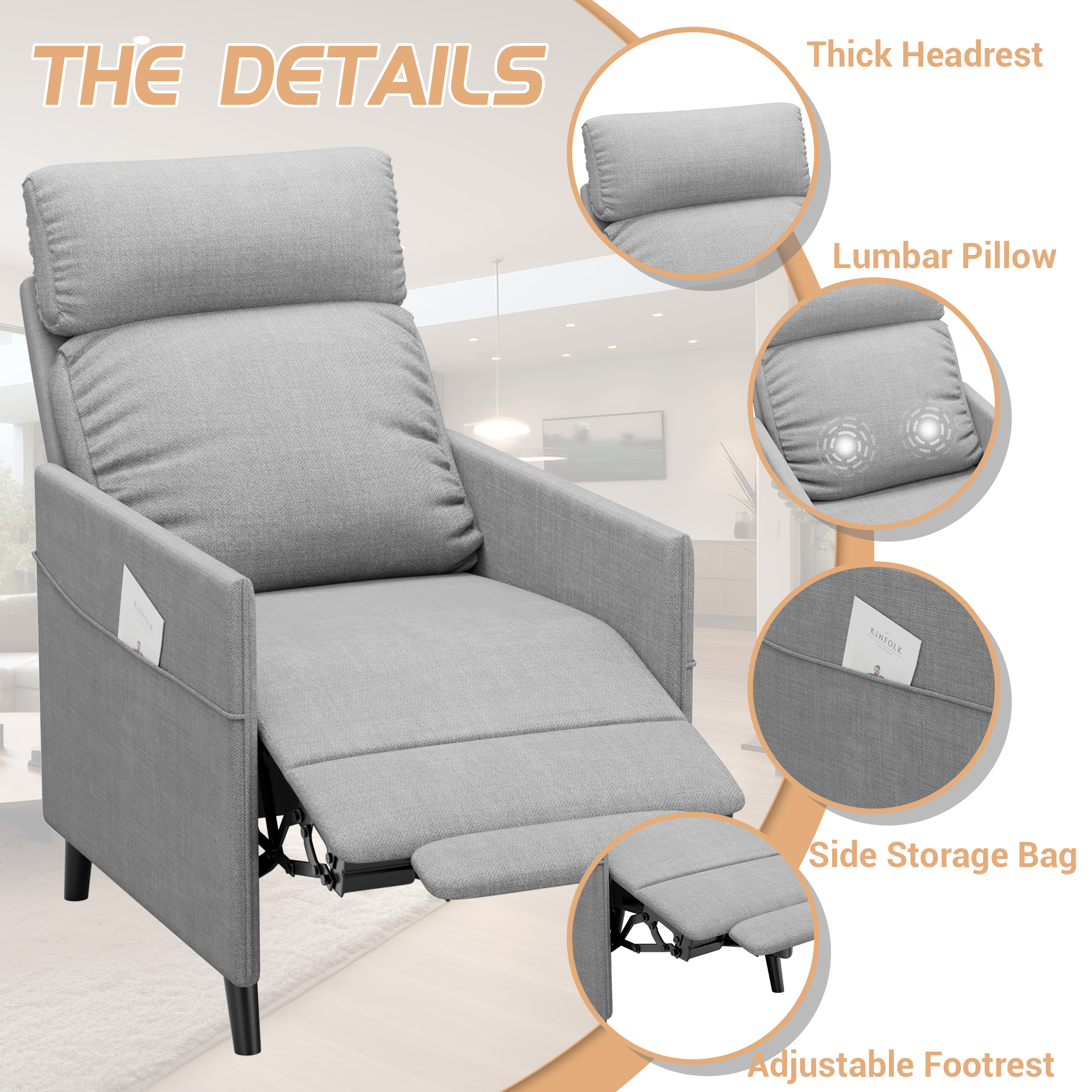 homall-recliner-chair-massage-relaxsessel-fernsehsessel-grau image 7