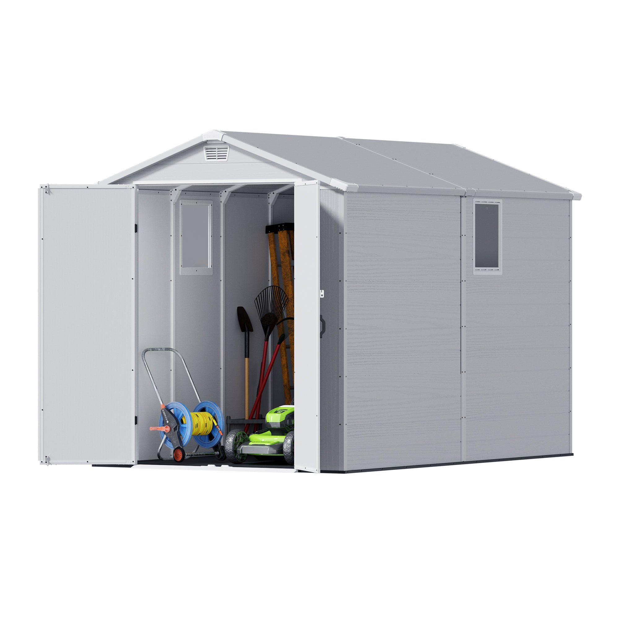 homall-metal-shed-ger-tehaus-kunststoff-6x10ft-hellgrau image 1