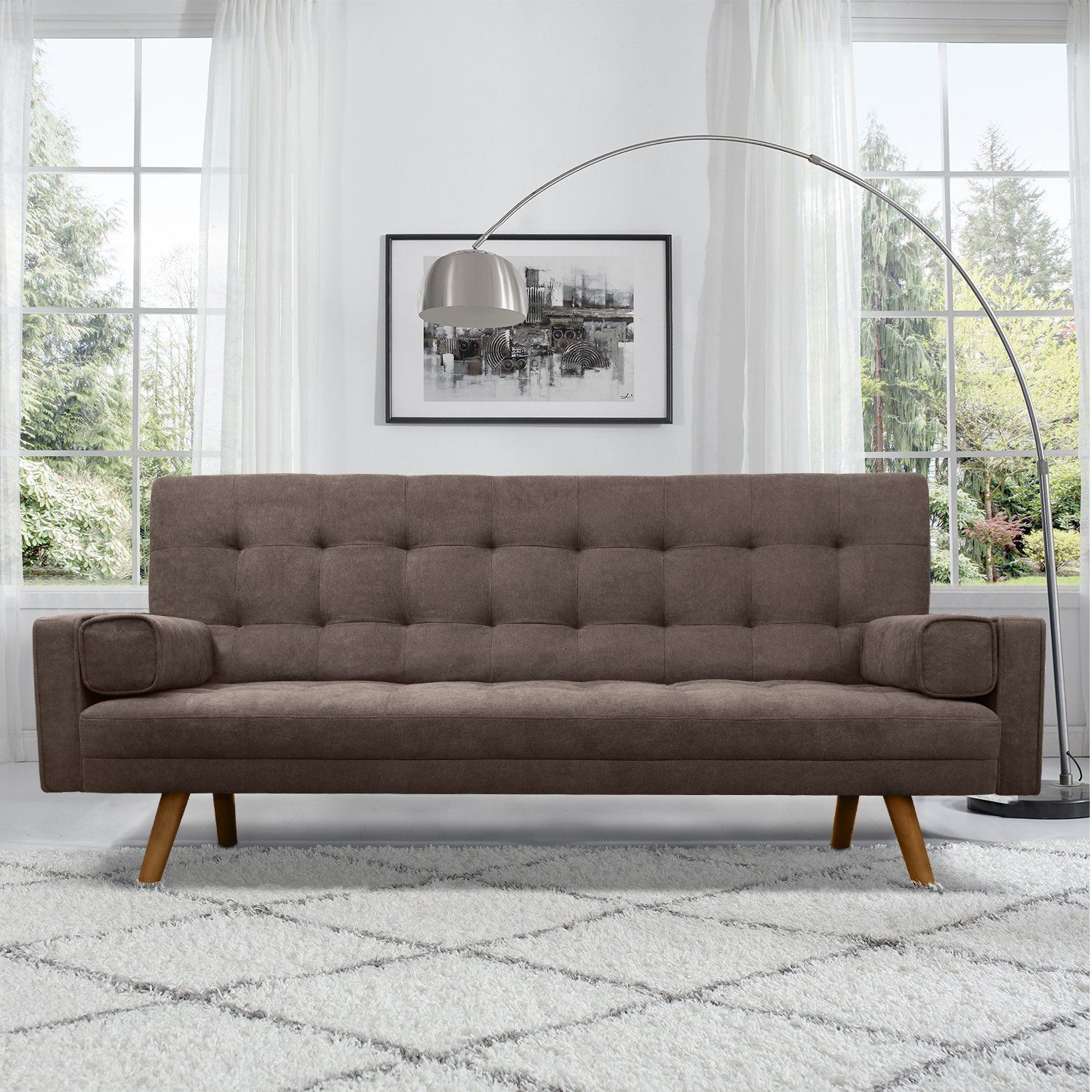 homall-recliner-chair-futon-sofa-grau-leinen-3-positionen image 1