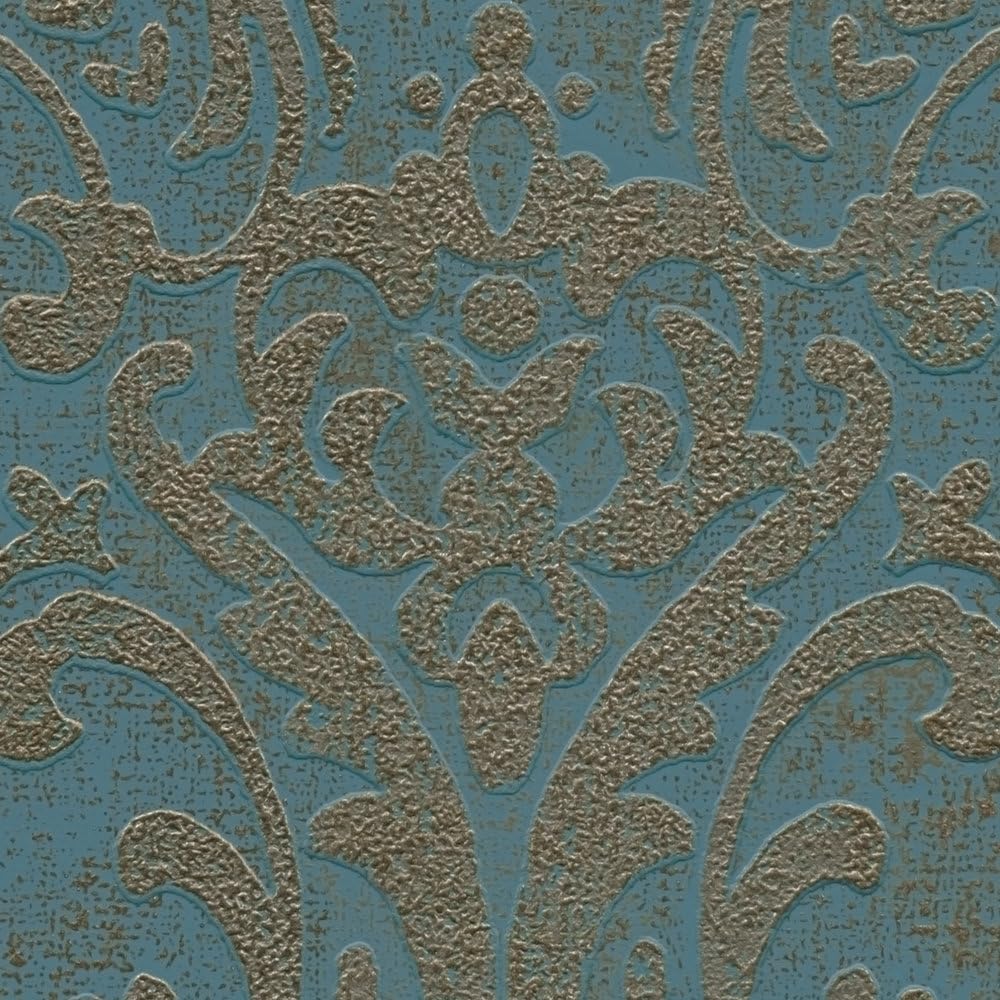 a-s-cr-ation-livingwalls-vliestapete-petrol-gold-ornament image 6