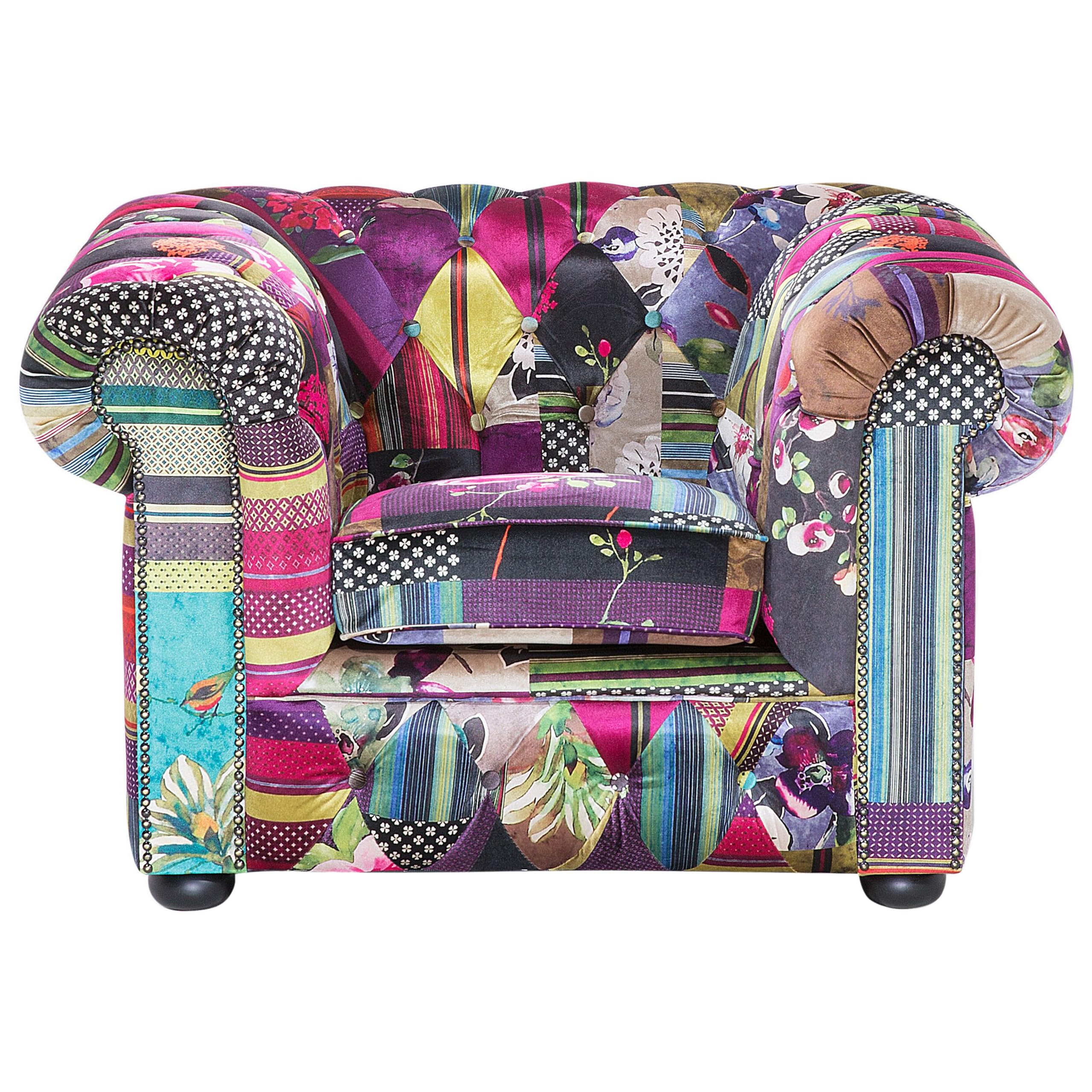 beliani-chesterfield-sessel-patchwork-bunt image 4