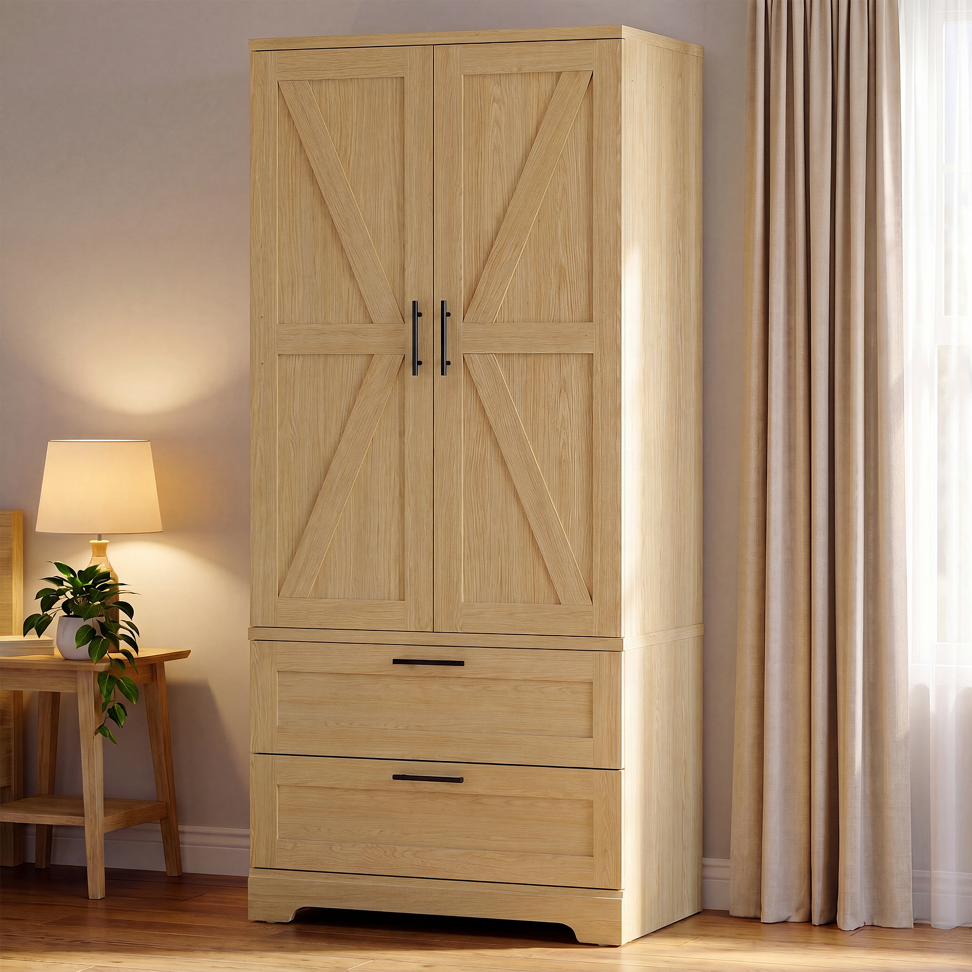 homall-bedroom-kleiderschrank-schubladen-beige-sensorlicht image 5