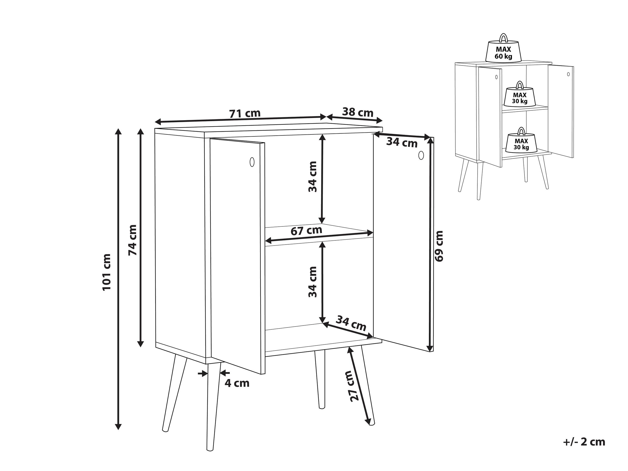 beliani-chandler-sideboard-hellbraun-2-t-ren-holz image 3