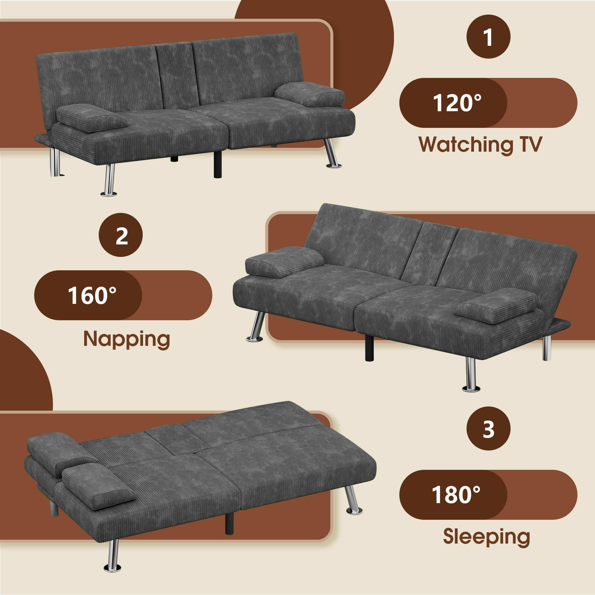 homall-schlafsofa-beige-verstellbar-stauraum-getr-nkehalter image 4