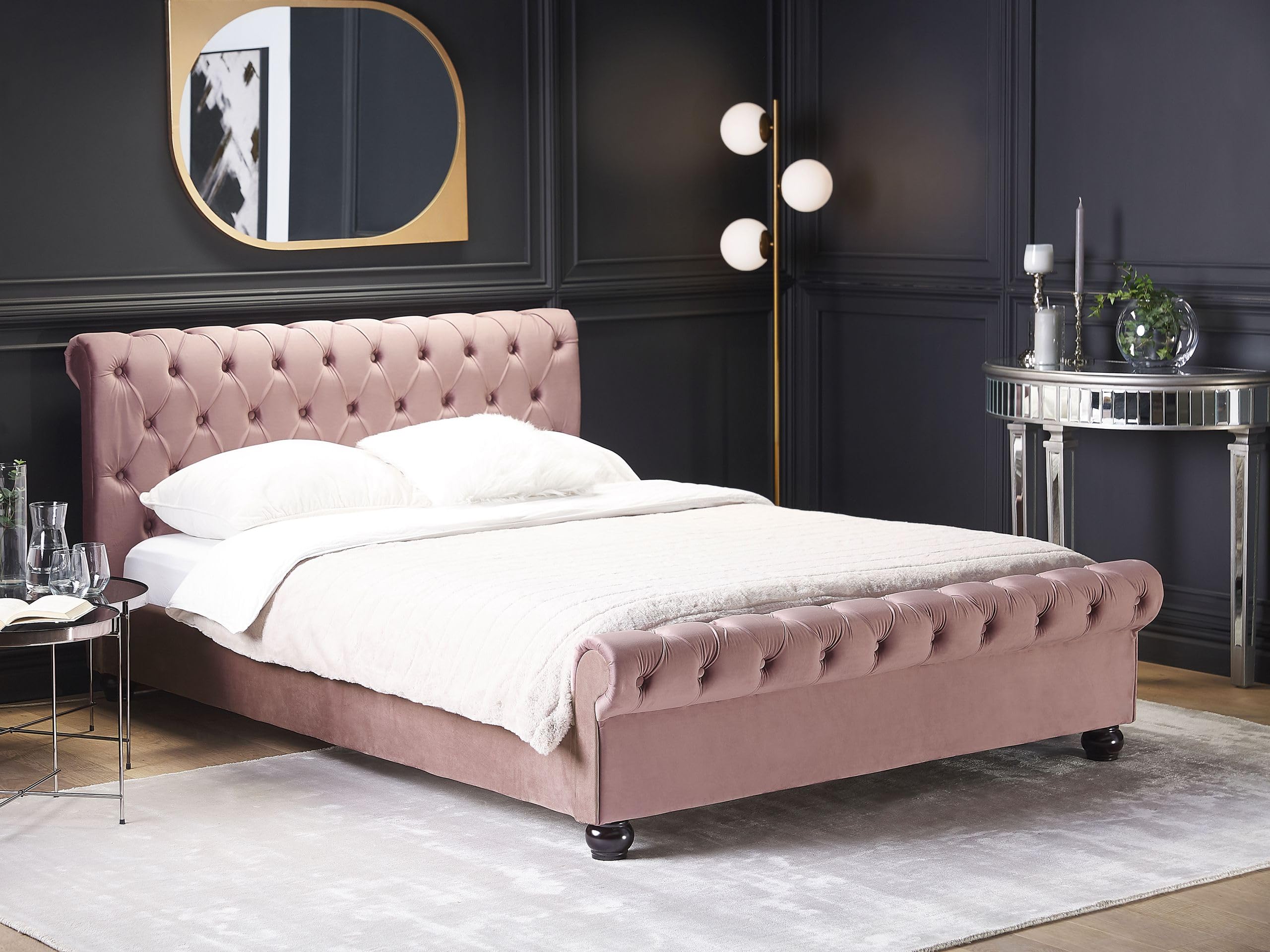 beliani-avallon-polsterbett-180x200-samt-rosa-chesterfield image 2