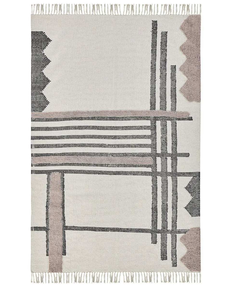 beliani-muradiye-baumwoll-teppich-beige-160x230-cm image 1