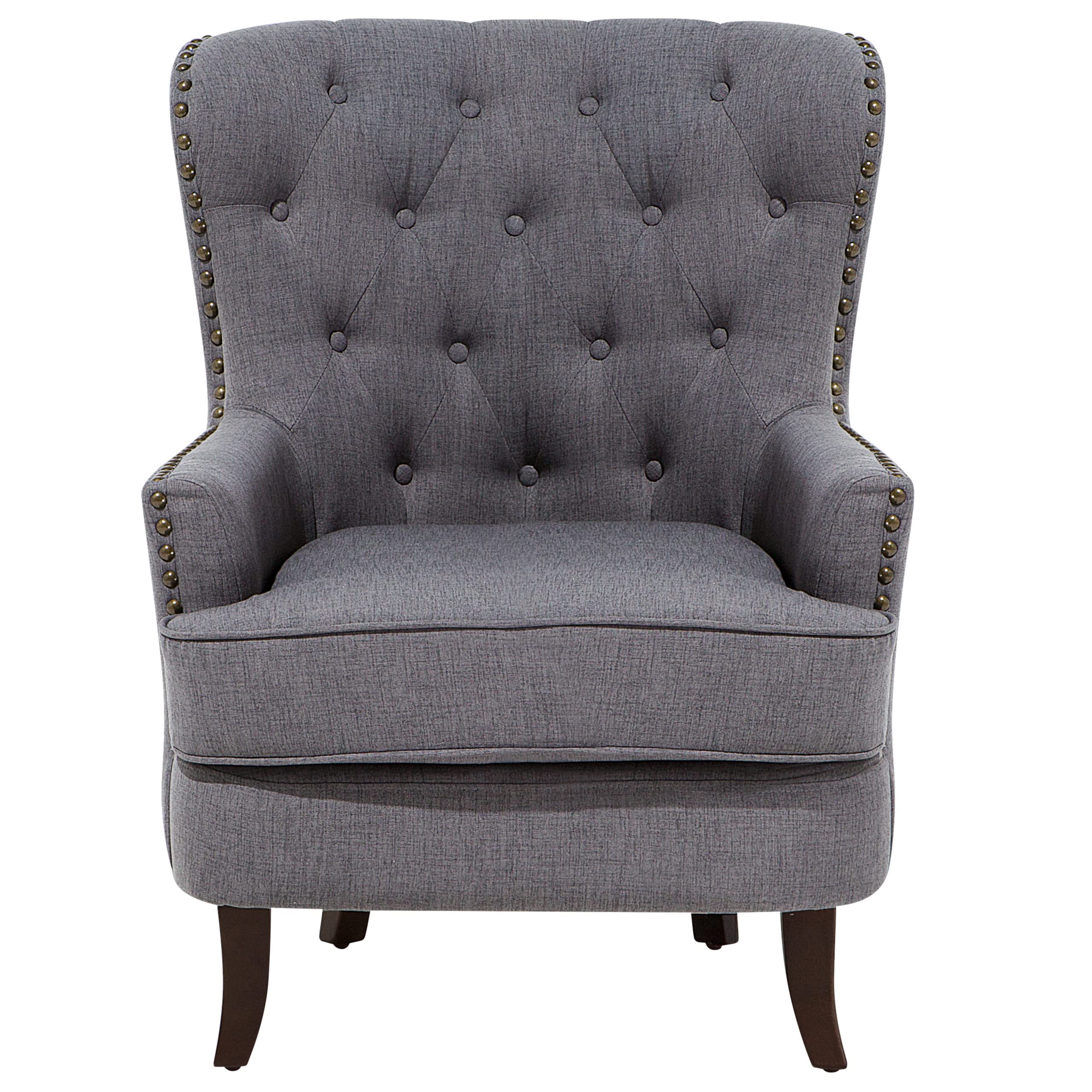beliani-viborg-ii-chesterfield-sessel-dunkelgrau-nieten image 3
