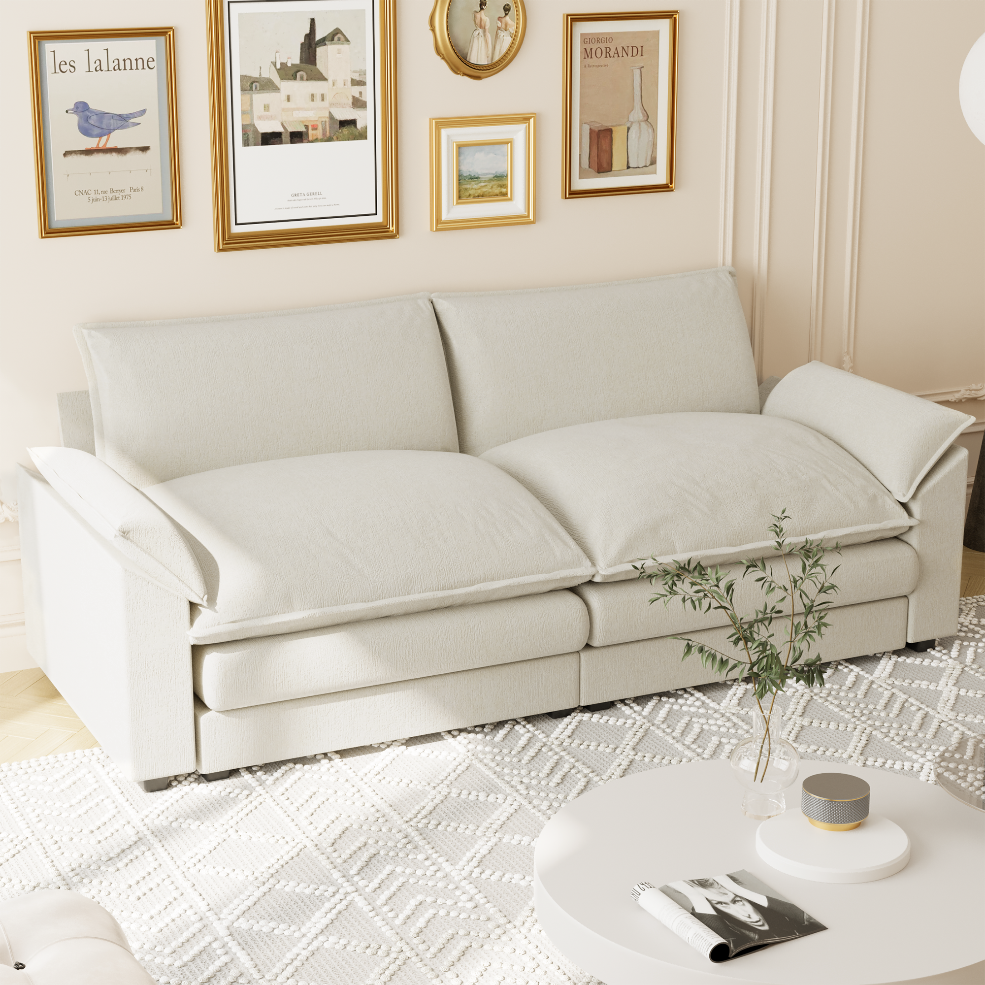 homall-sofa-loveseat-2-sitzer-couch-80-grau image 6