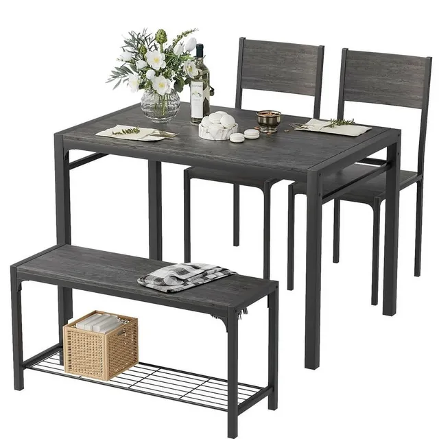 homall-patio-furniture-esstisch-set-4-teilig-grau-holz-f-r-4-personen image 1