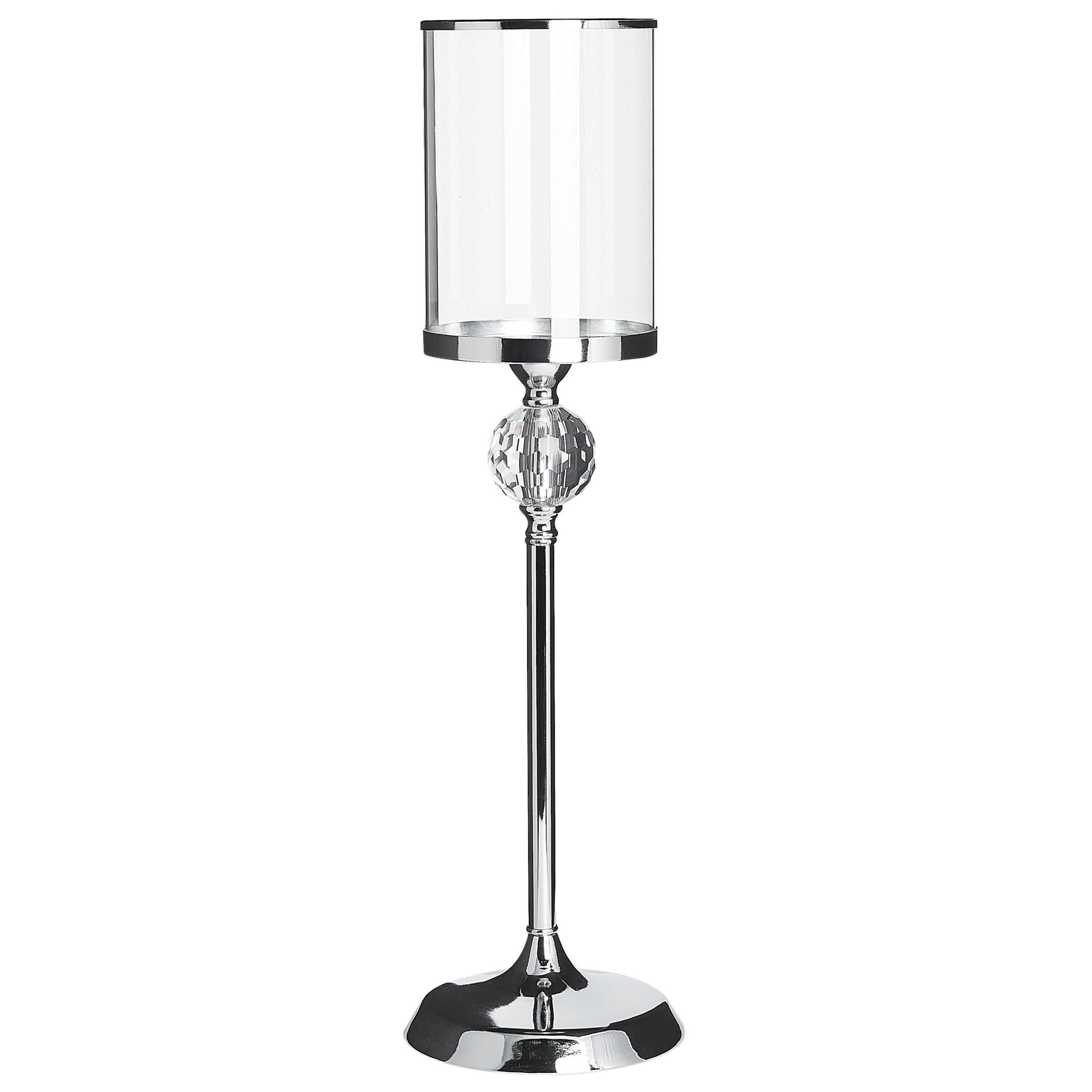 beliani-cotui-kerzenst-nder-silber-58-cm-glas-metall image 1